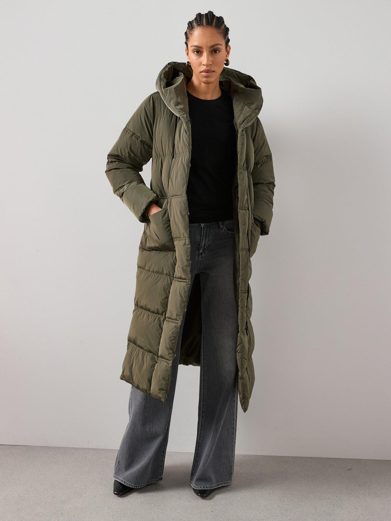 the-very-collection-longline-shower-resistant-hooded-padded-coat-khaki