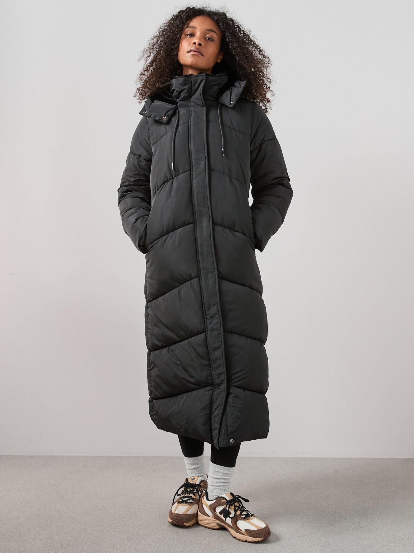 the-very-collection-longline-chevron-technical-padded-coat-blackfront
