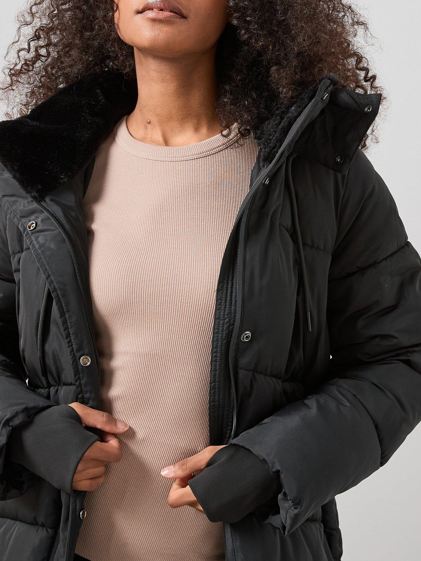 the-very-collection-longline-chevron-technical-padded-coat-blackdetail