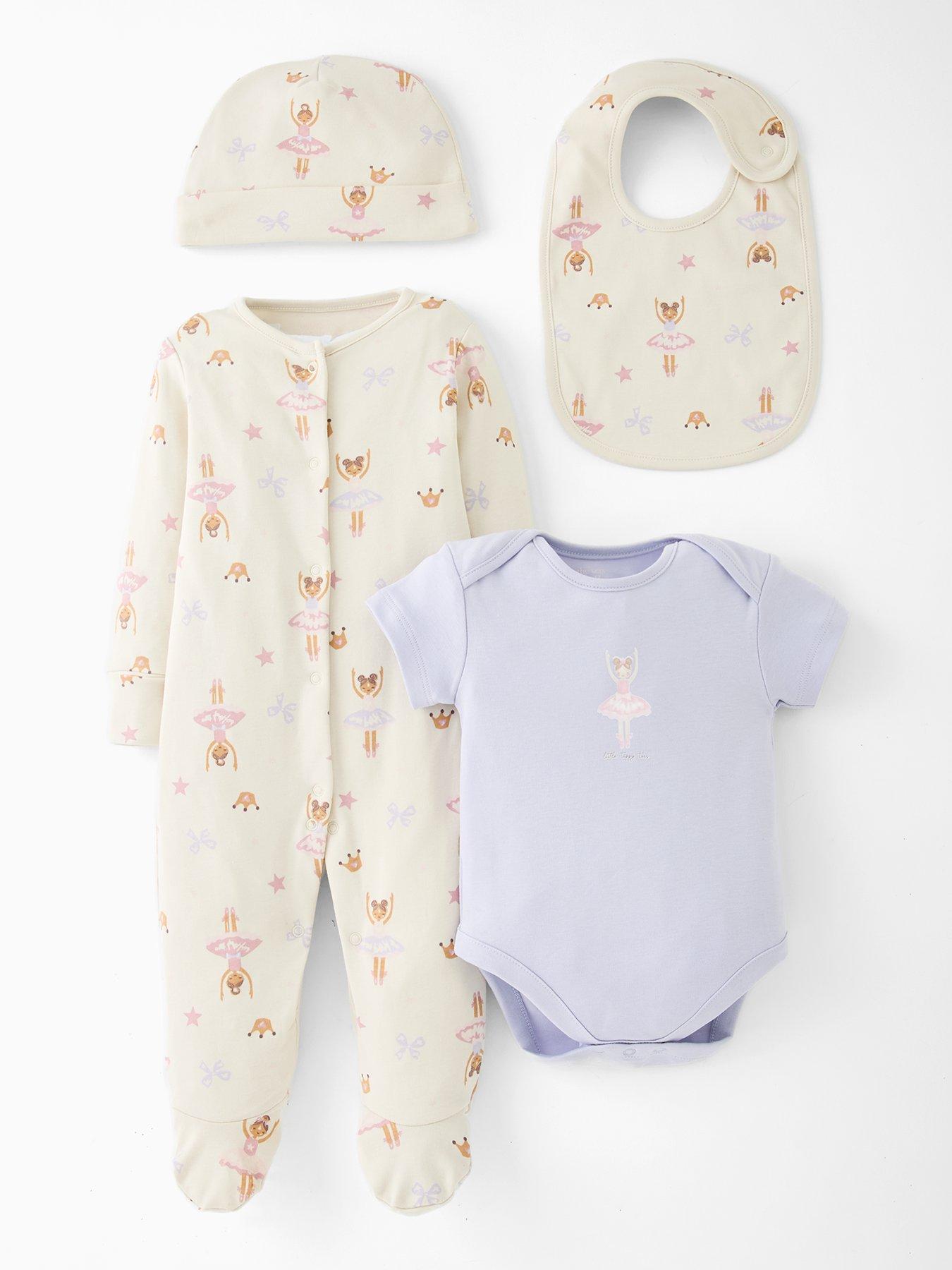 The Very Collection Baby Girls Ballerina Print Layette - Blue