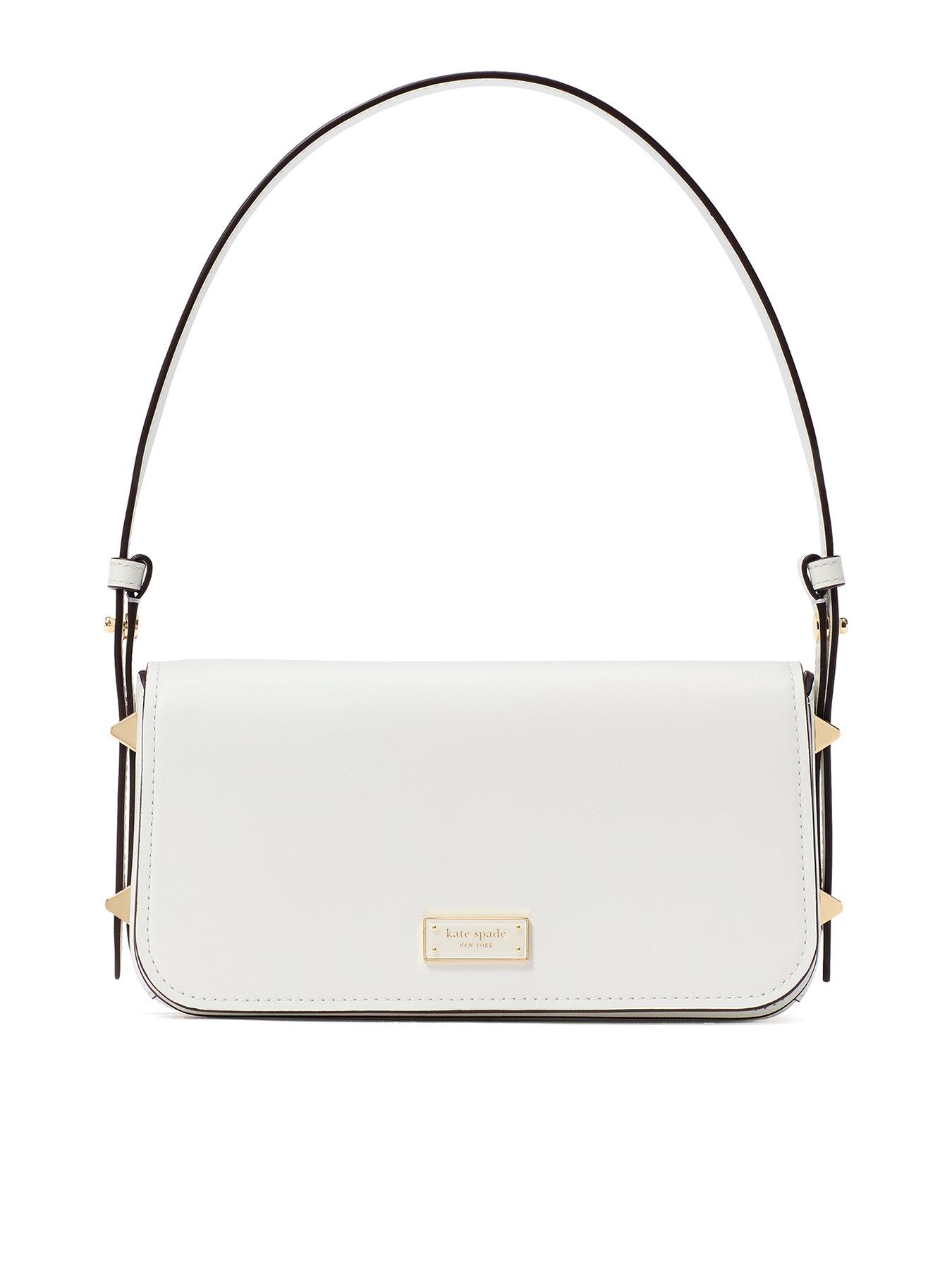 Kate Spade New York Liv Smooth Leather Small East-West Shoulder Bag - White