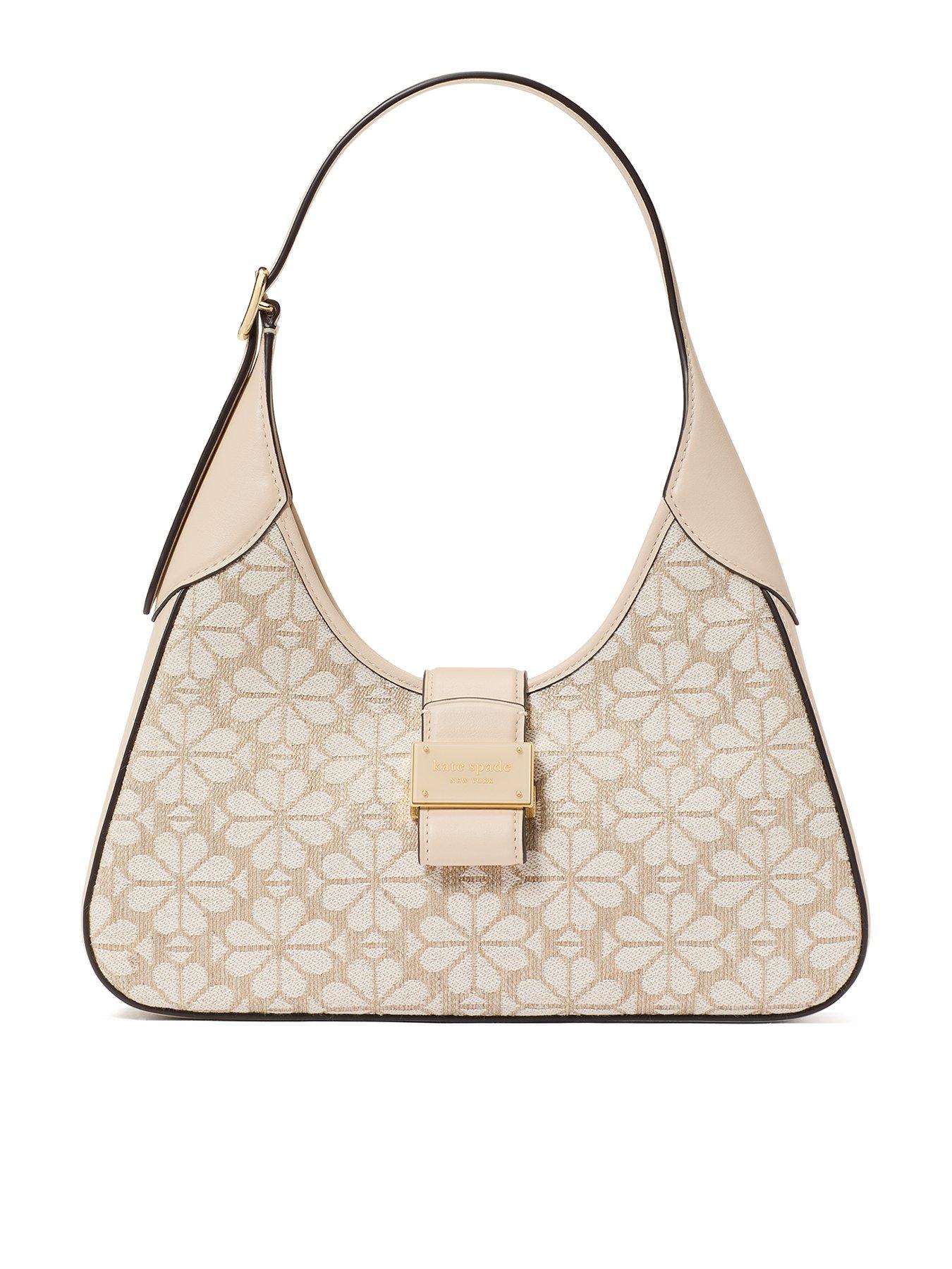Image 1 of 5 of Kate Spade New York Flower Jacquard Flower Jacquard Nouveau Small Shoulder Bag - Beige