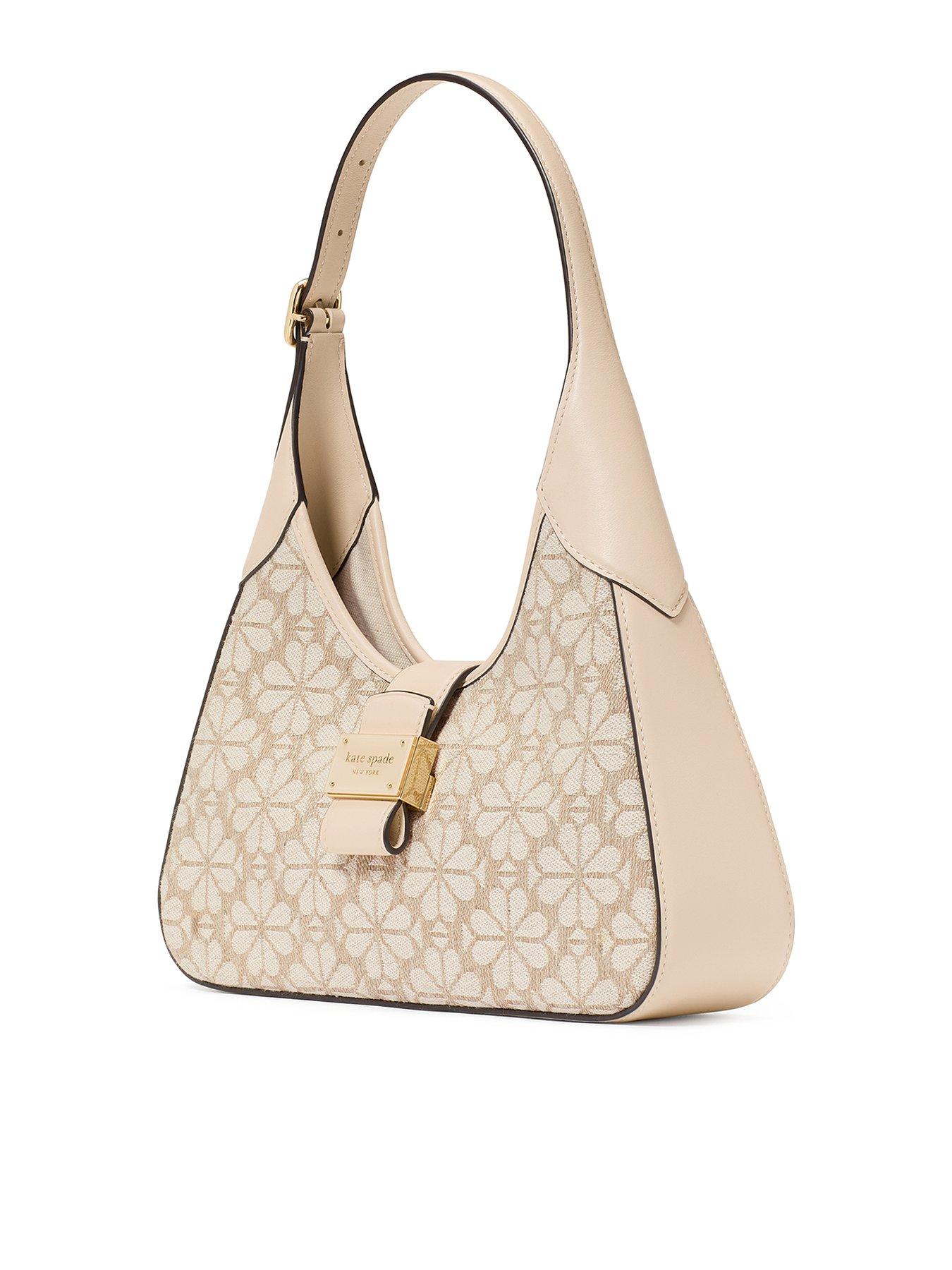 Image 3 of 5 of Kate Spade New York Flower Jacquard Flower Jacquard Nouveau Small Shoulder Bag - Beige