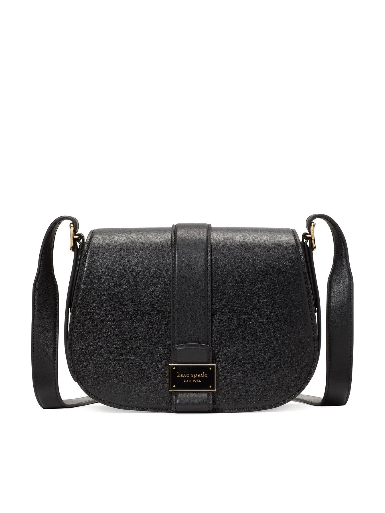 Kate Spade New York Nouveau Textured Leather Medium Saddle Bag - Black