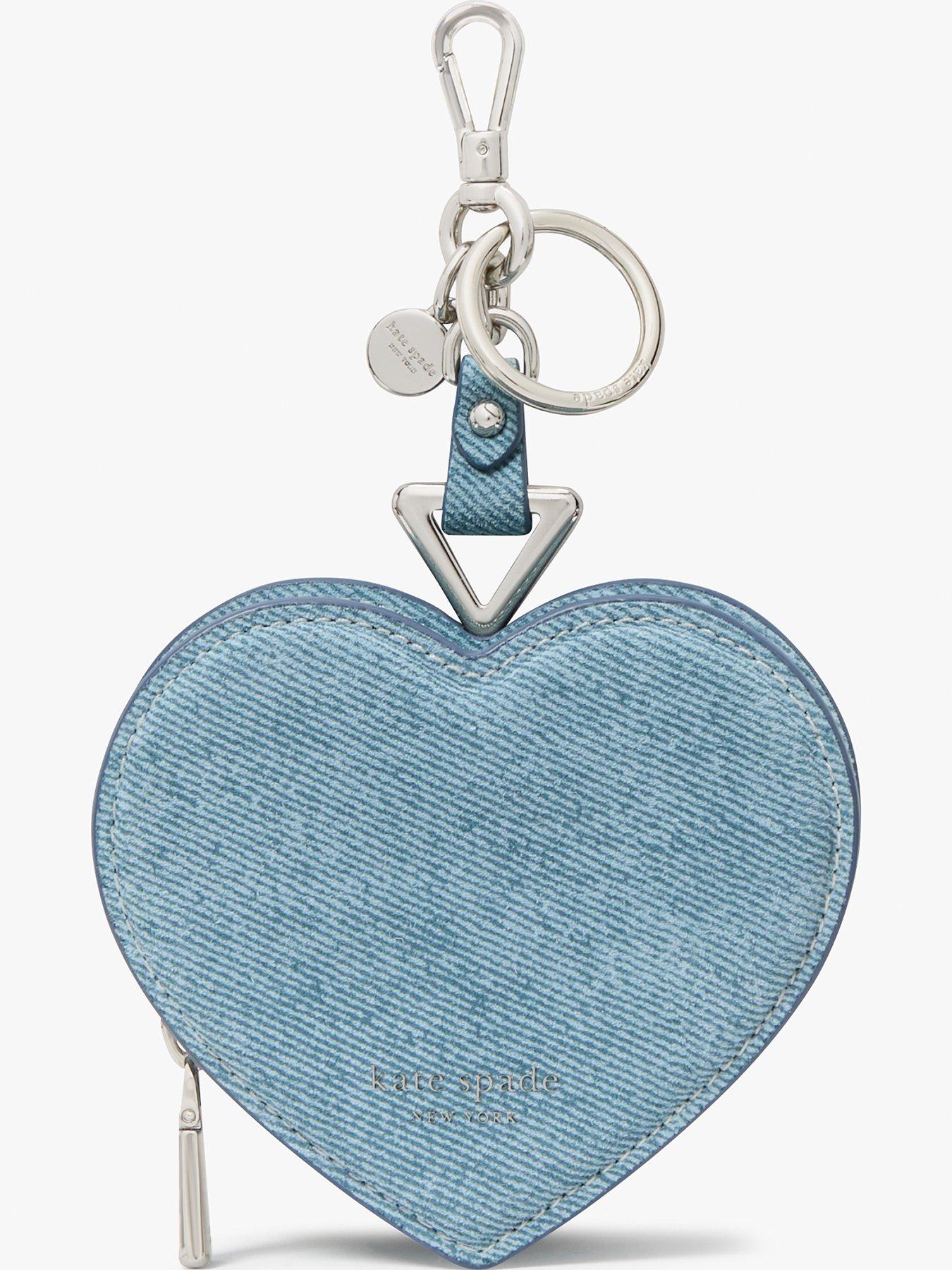 Kate Spade New York Liv Denim Suede Heart Coin Purse - Blue