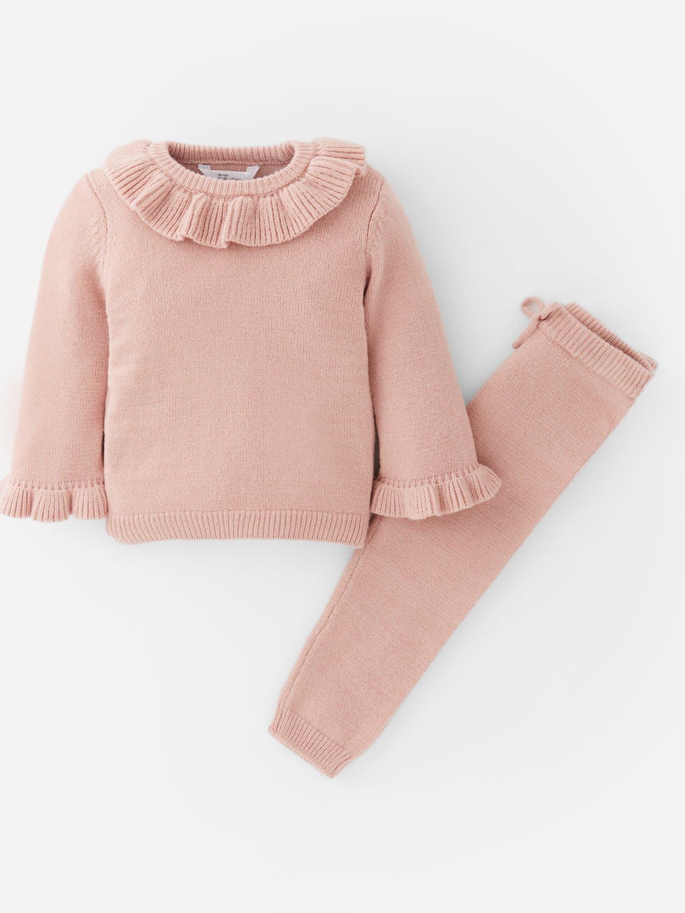 The Very Collection Baby Girl Pink Fluted Sleeve Legging Set