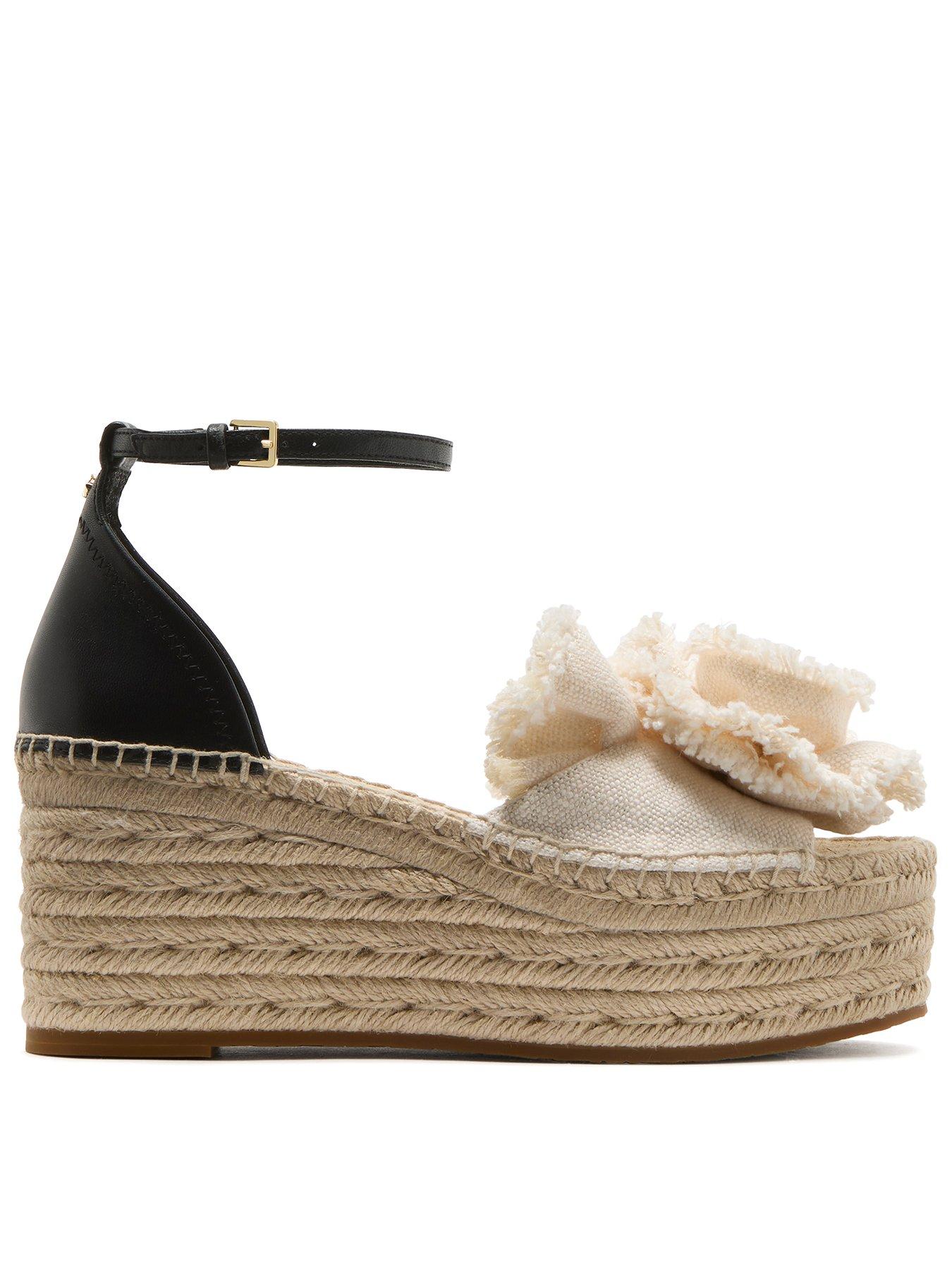 Kate Spade New York Flourish Canvas Espadrille Wedge Sandal - Black