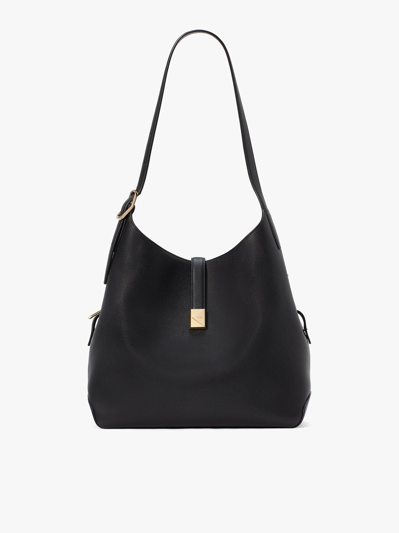 Kate Spade New York Deco Pebbled Leather Large Shoulder Bag - Black