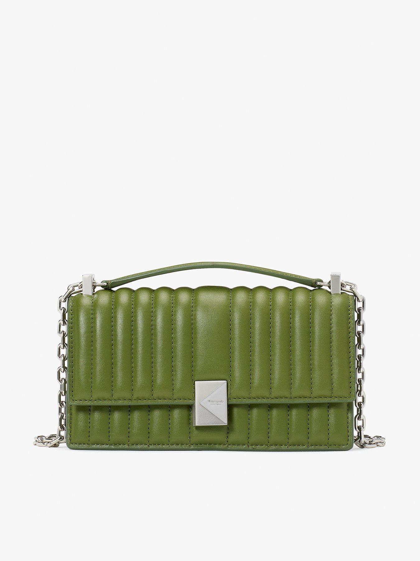 Kate Spade New York Deco Quilted Leather Mini Flap Chain Crossbody - Green