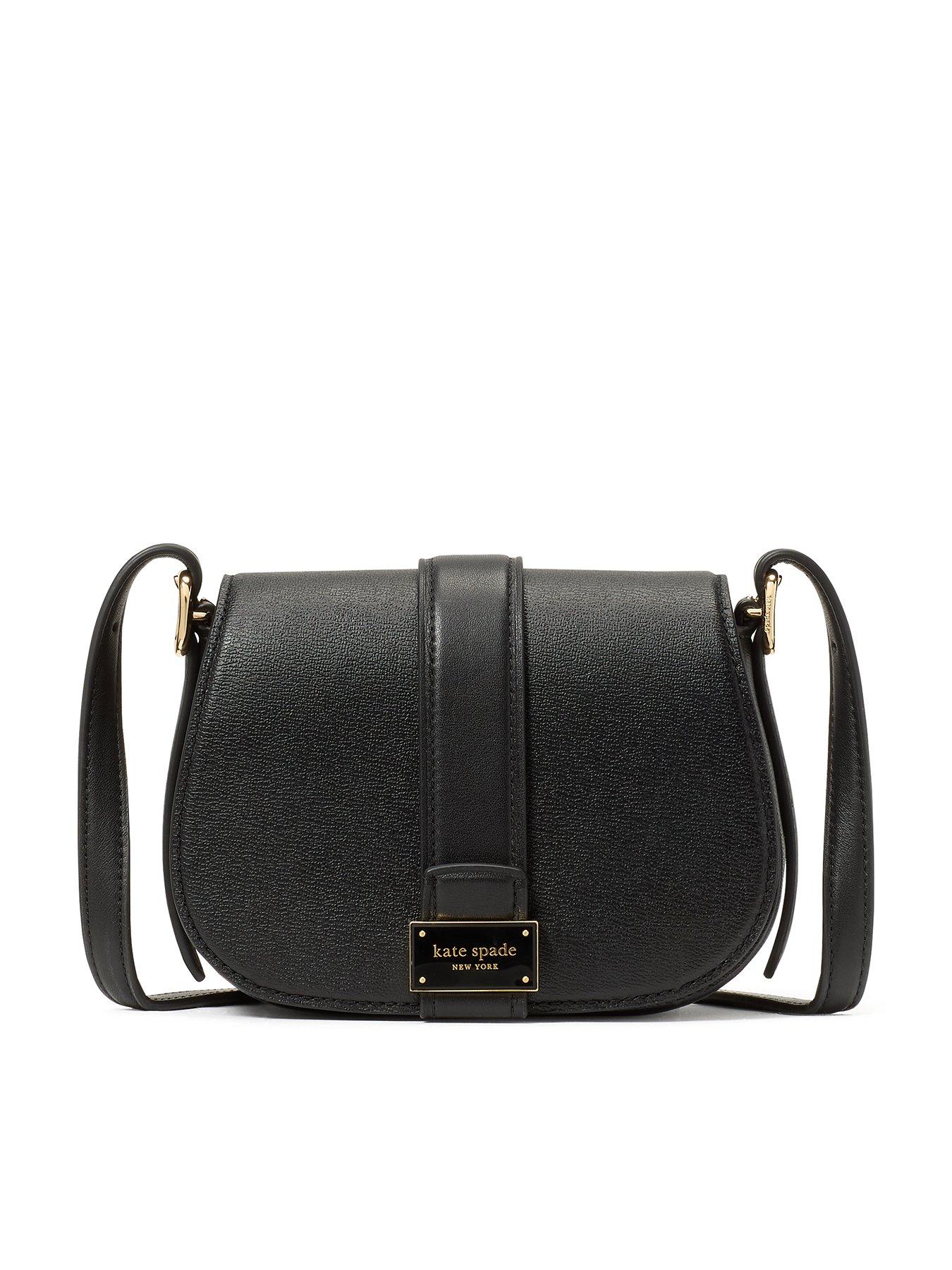 Kate Spade New York Nouveau Textured Leather Mini Saddle Bag - Black