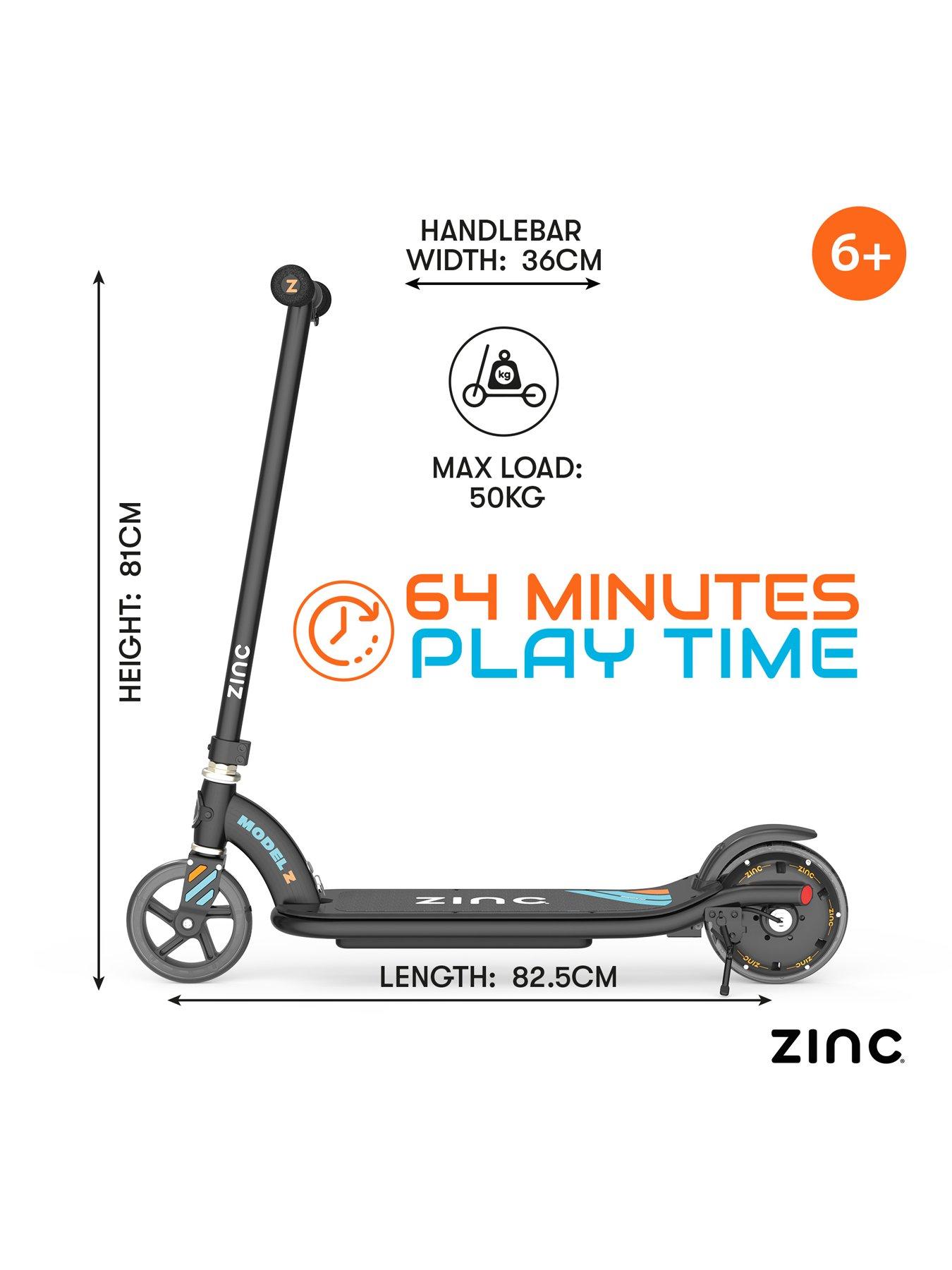 zinc-model-z-kids-electric-scooter-blackstillFront