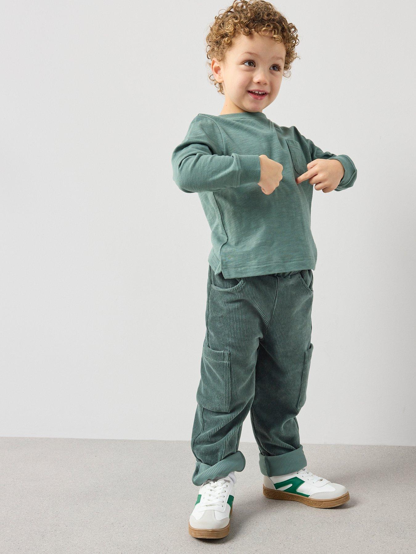 the-very-collection-boys-jersey-cord-straight-leg-trousers-and-long-sleeve-t-shirt-set-greendetail