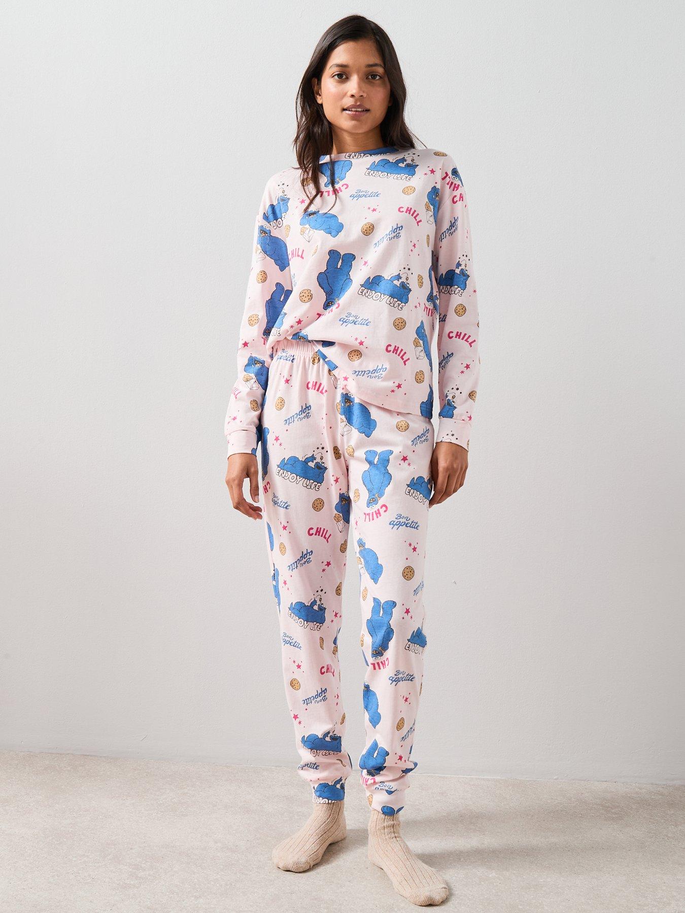The Very Collection Cookie Monster Long Leg Pyjama Set - Pink
