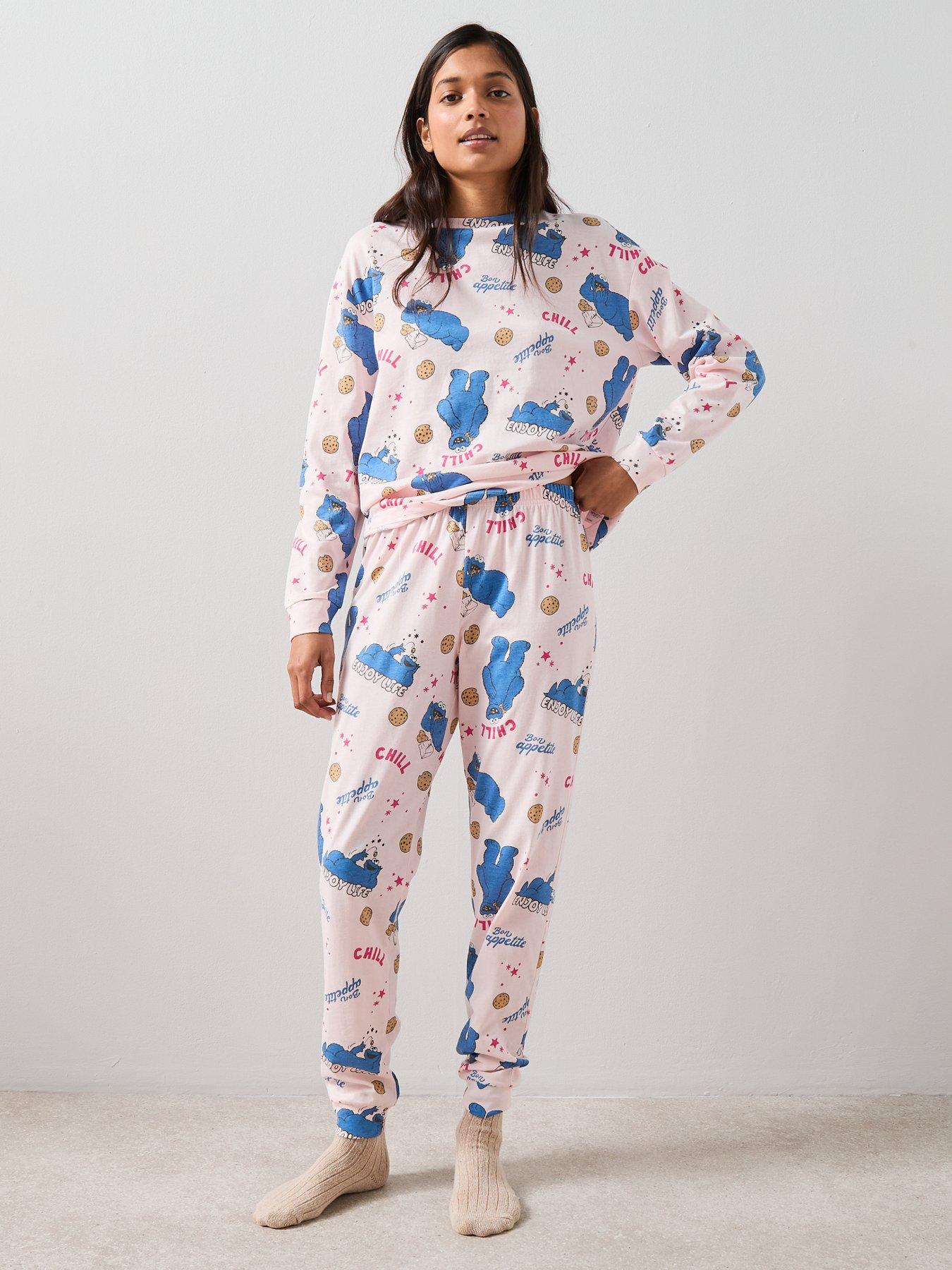 the-very-collection-cookie-monster-long-leg-pyjama-set-pinkdetail