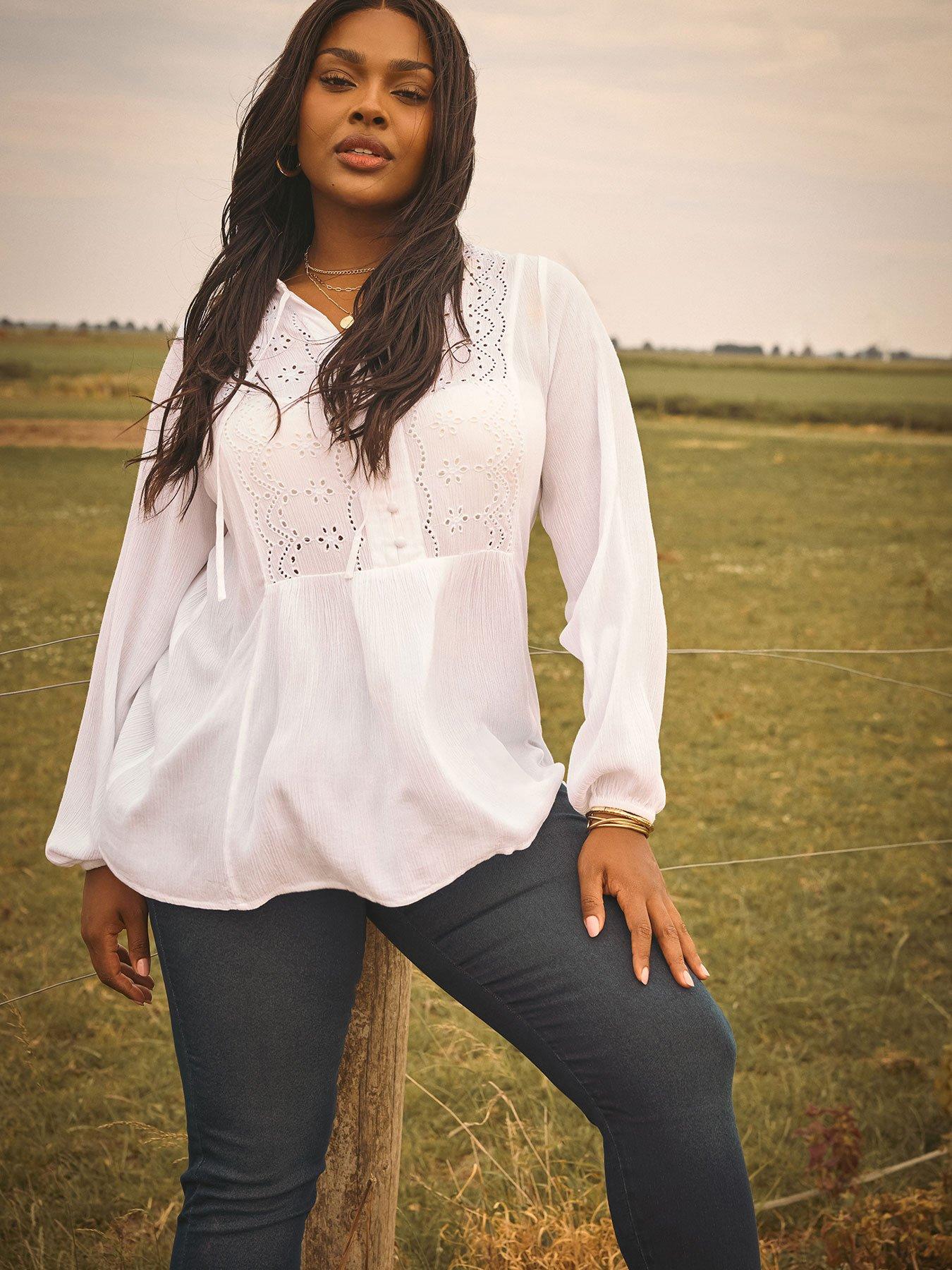 yours-curve-broderie-tie-neck-blouse-white