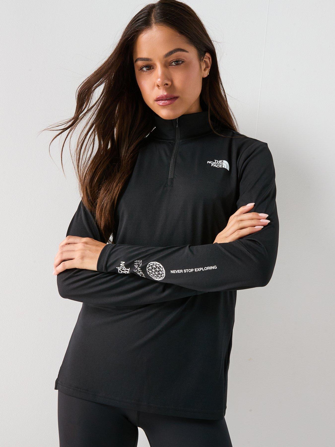 the-north-face-womens-flex-14-zip-tee-graphic-black