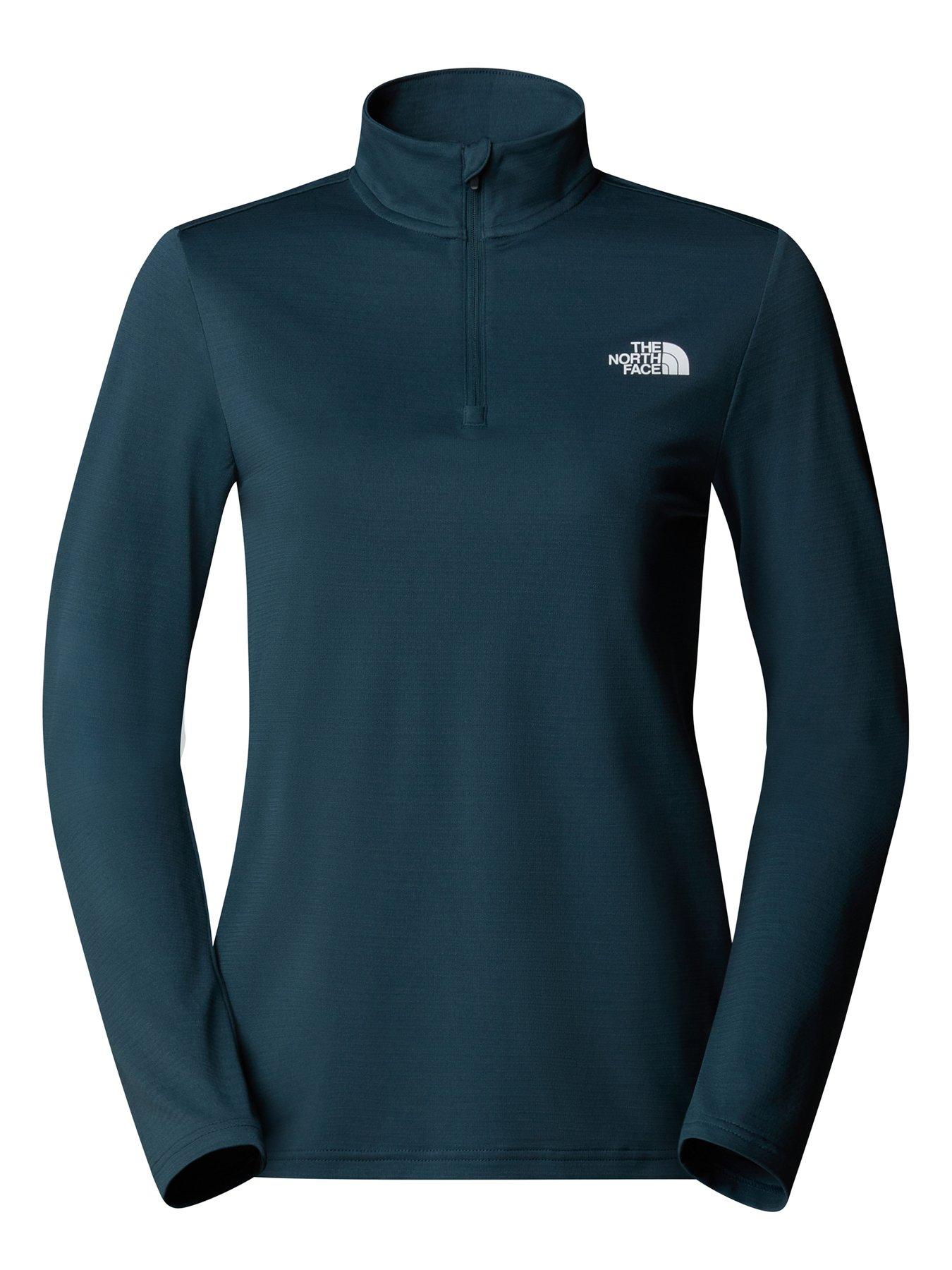 the-north-face-womens-slim-fit-flex-frac14-zip-long-sleeve-top-bluefront