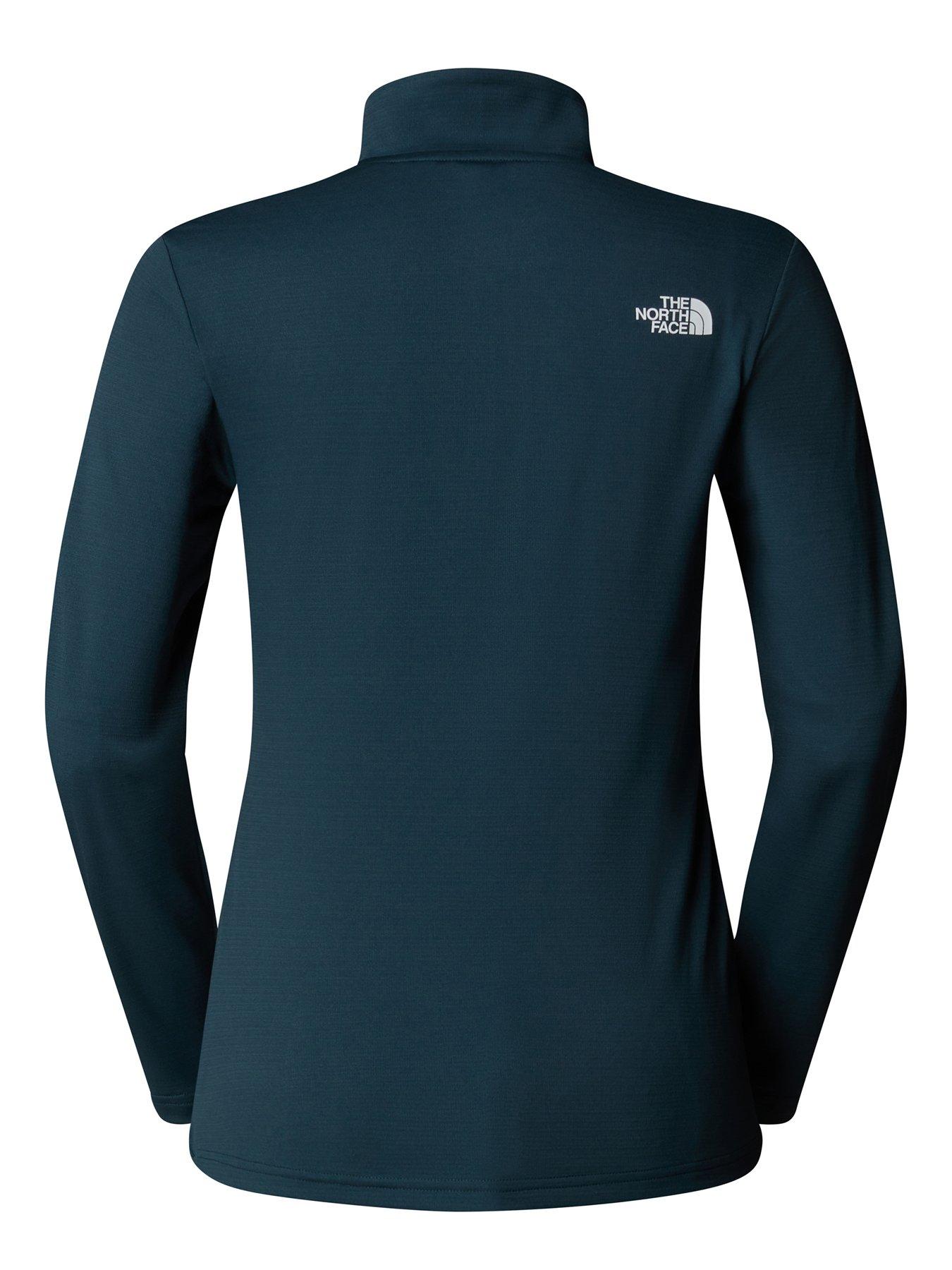 the-north-face-womens-slim-fit-flex-frac14-zip-long-sleeve-top-bluestillFront