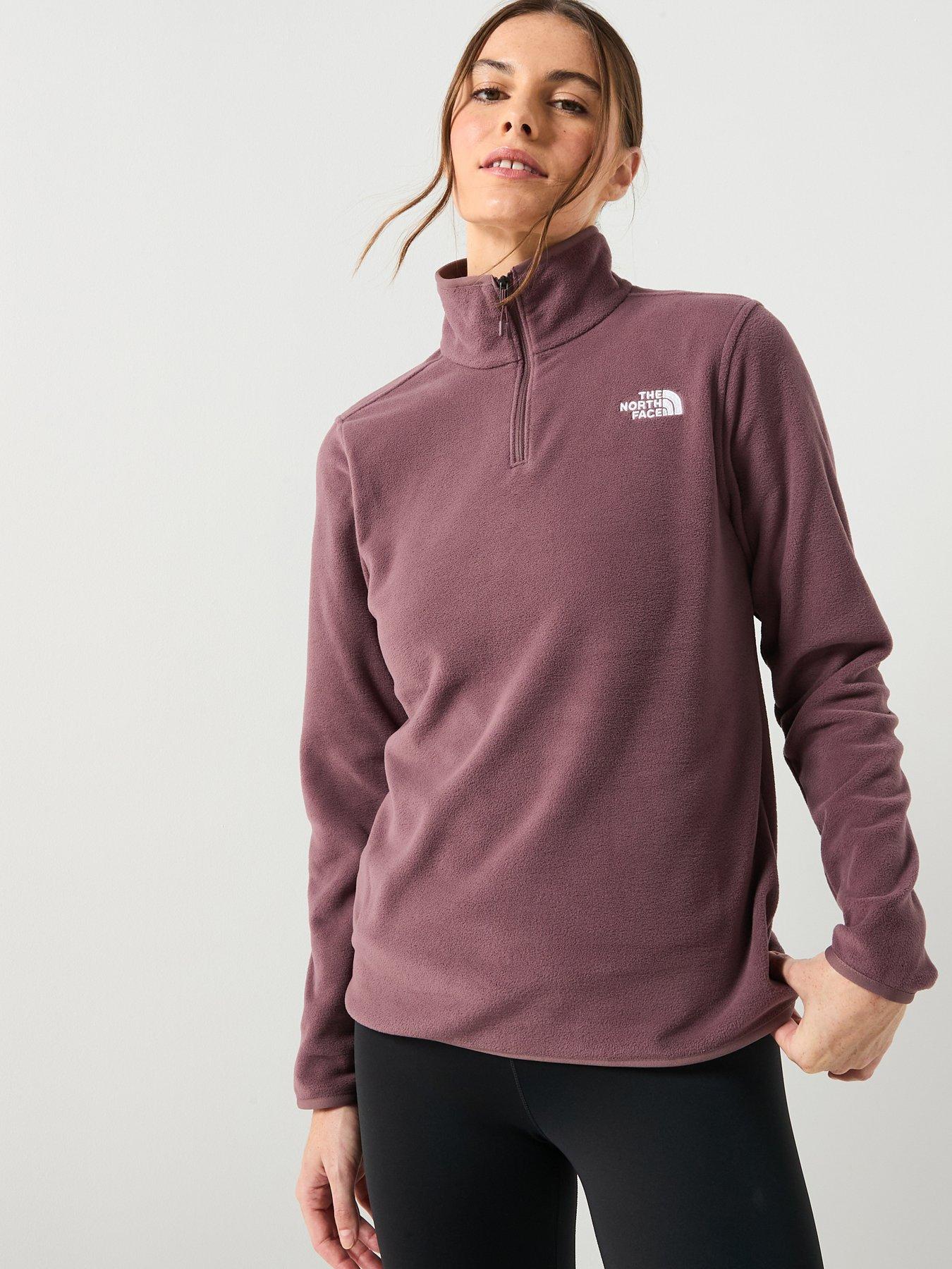 the-north-face-womens-glacier-fleece-14-zip-jacket-brown