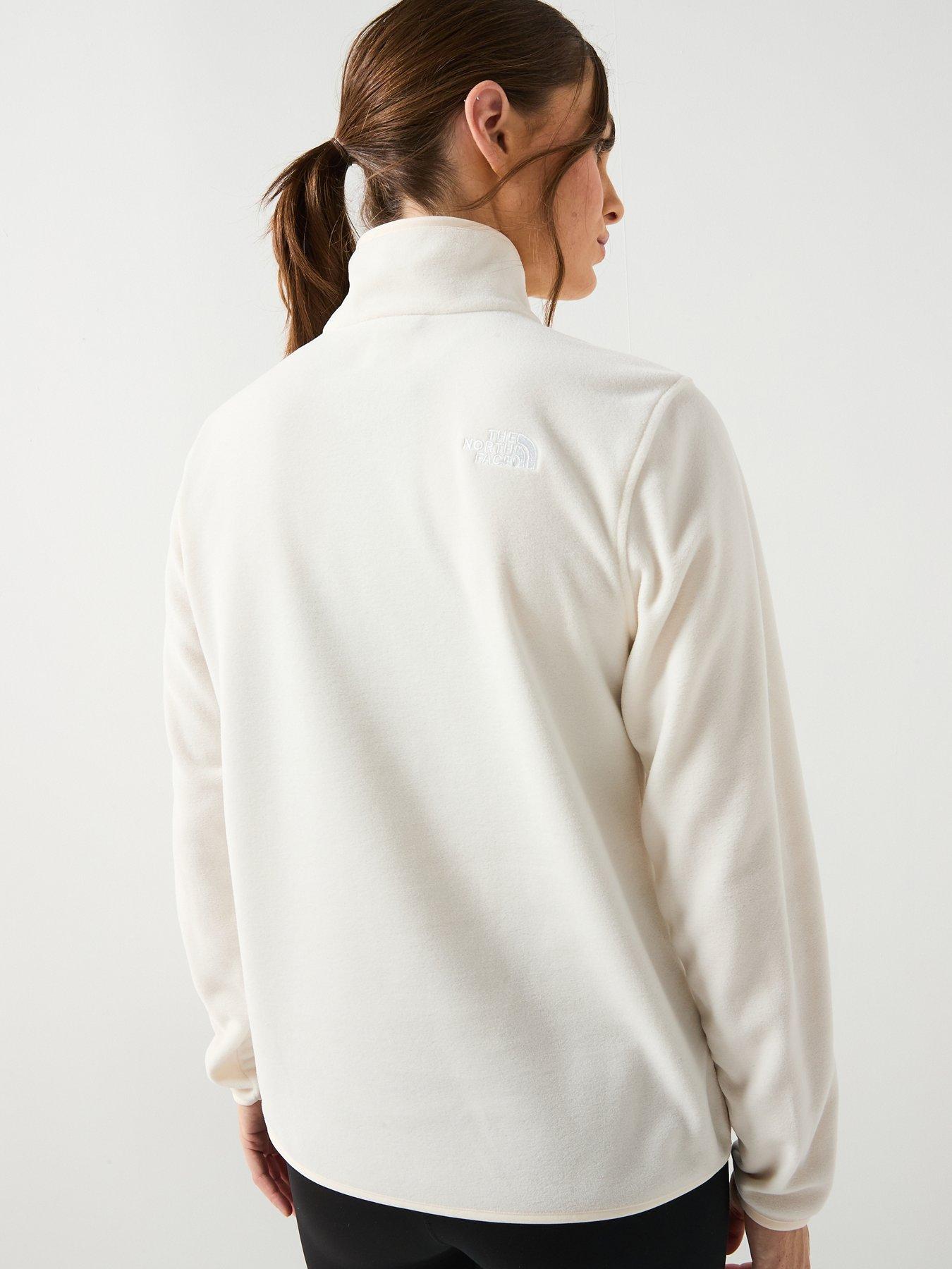 the-north-face-womens-glacier-fleece-14-zip-jacket-whitestillFront