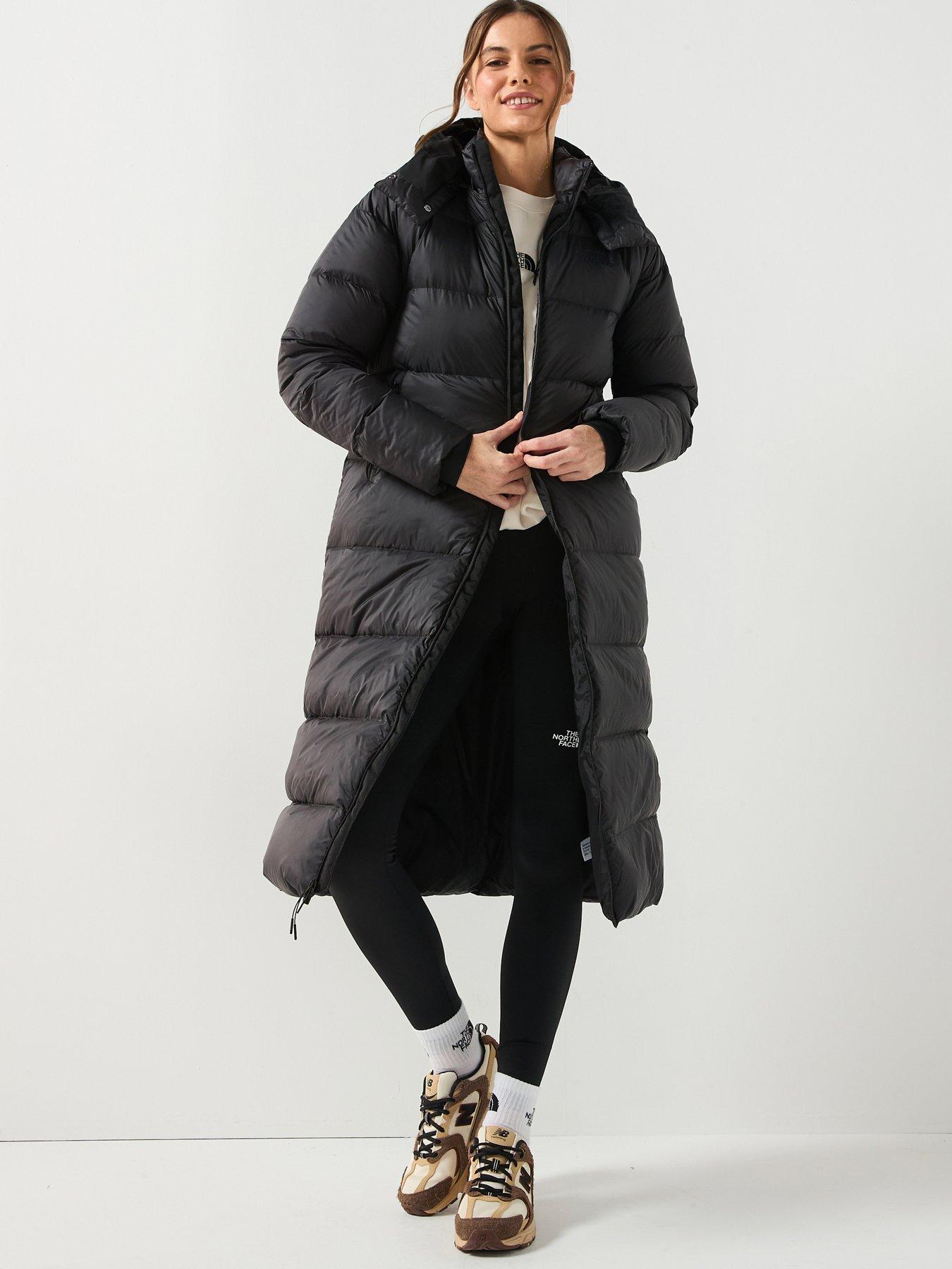 The North Face Womens Hydrenalite City Long Down Hooded Parka Jacket- Black