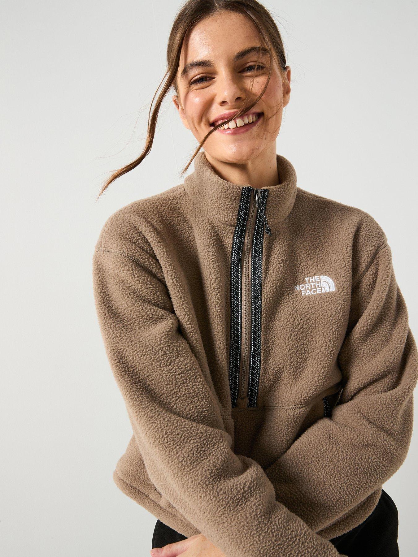 The North Face Women's Fleeski 1/4 Zip Pullover Fleece - Brown