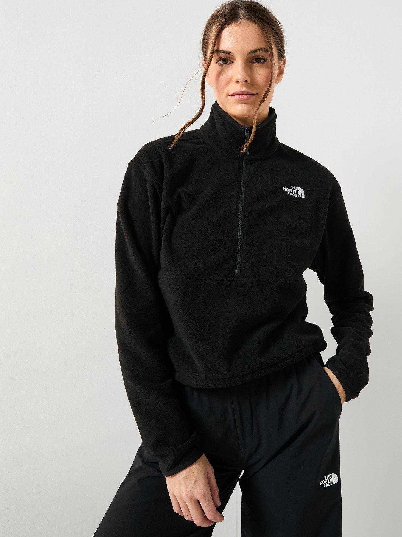 the-north-face-womens-glacier-fleece-12-zip-short-jacket-black