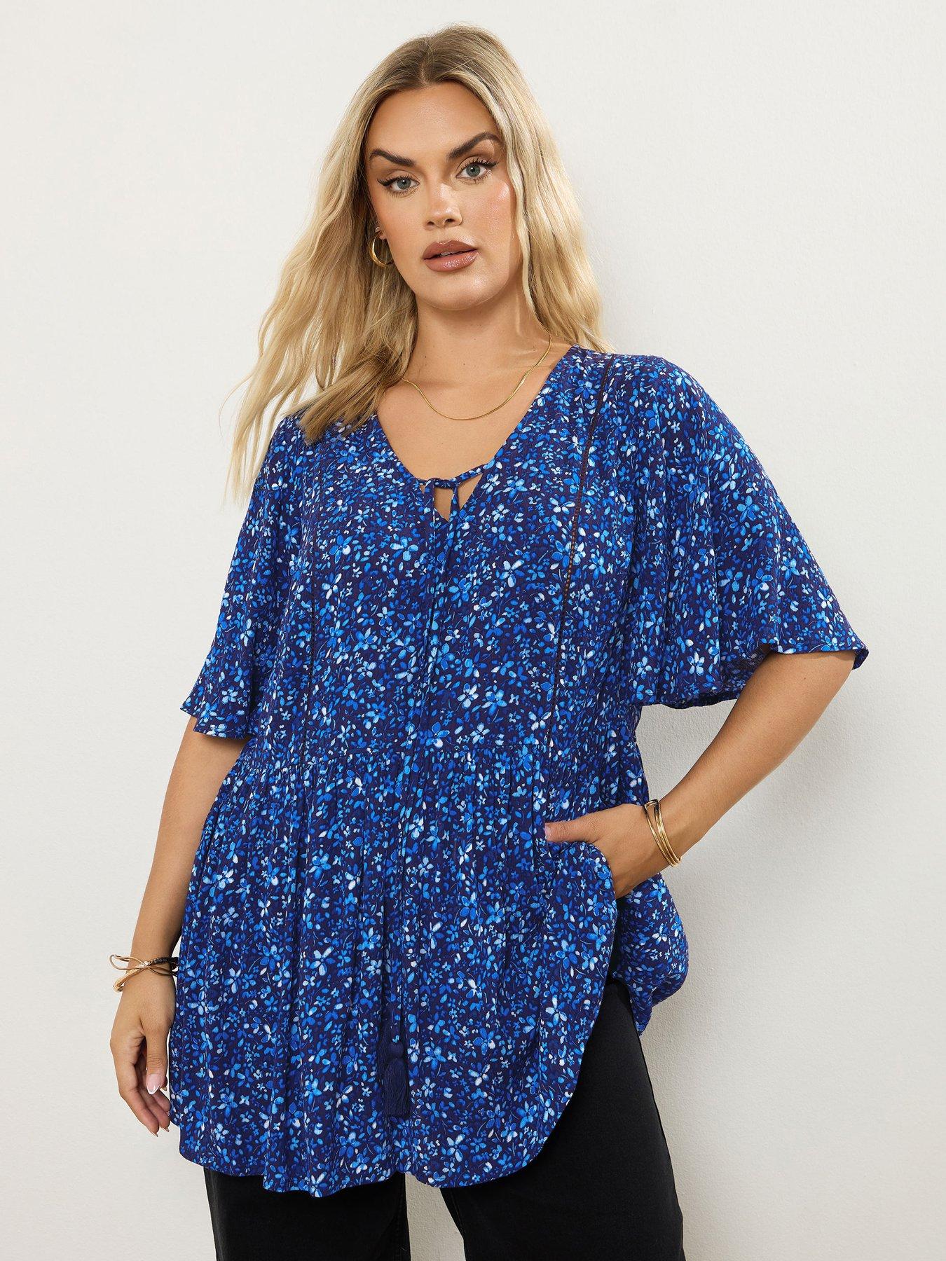 yours-curve-angel-sleeve-gypsy-top-blue