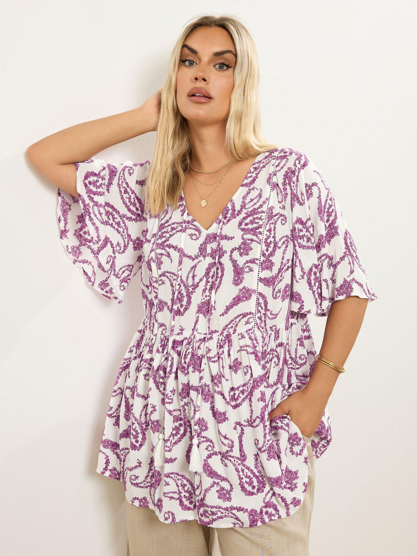 Yours Curve Angel Sleeve Gypsy Top - White