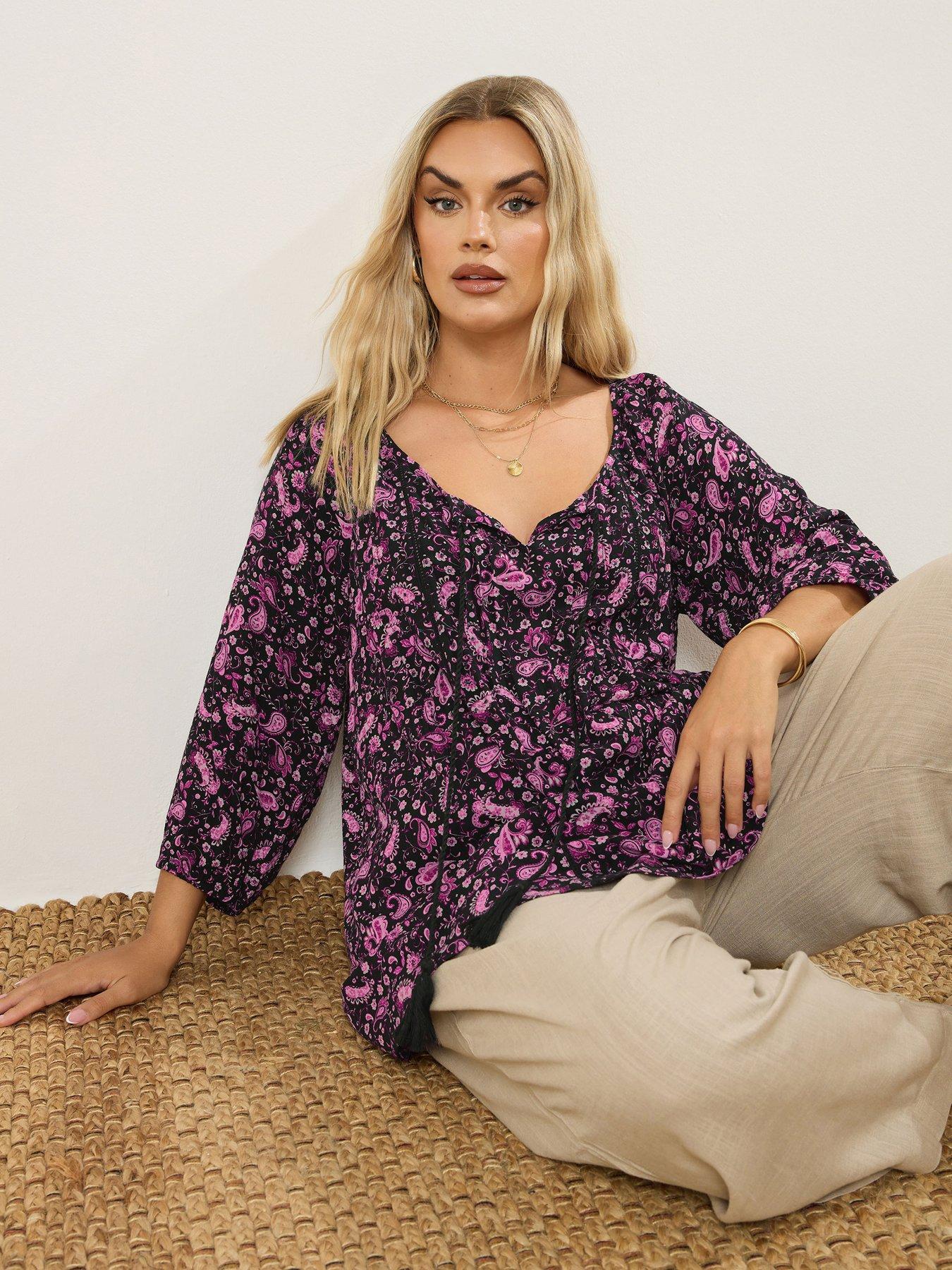 Yours Curve Gypsy Top - Black