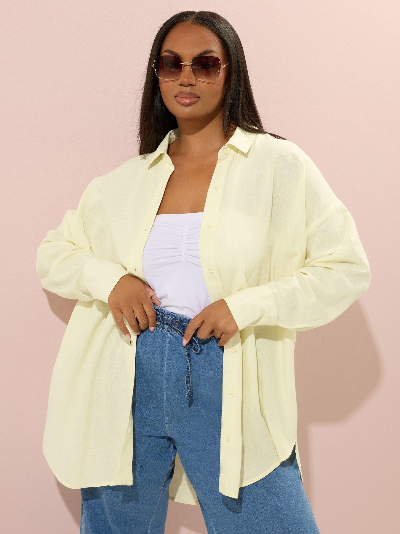 yours-curve-lemon-linen-shirt-yellowfront