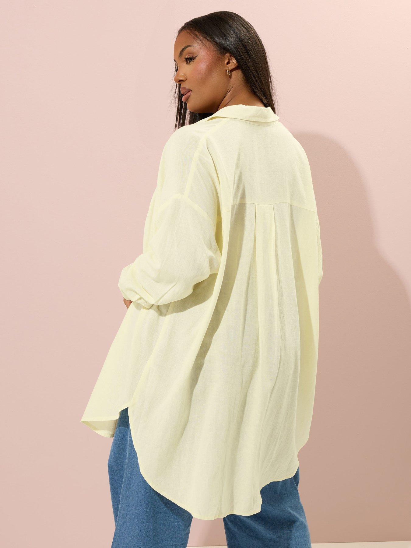 yours-curve-lemon-linen-shirt-yellowstillFront