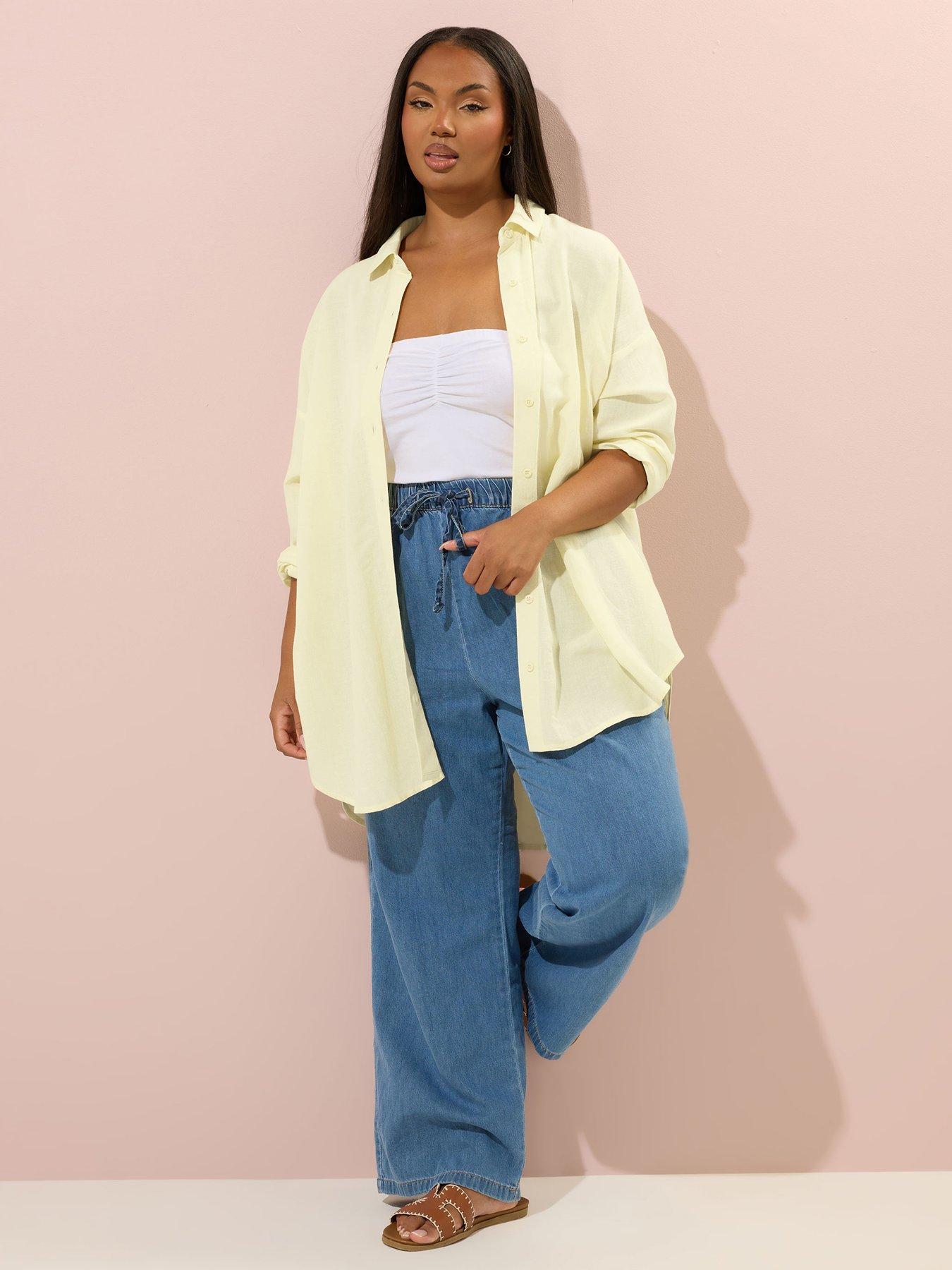 yours-curve-lemon-linen-shirt-yellowback