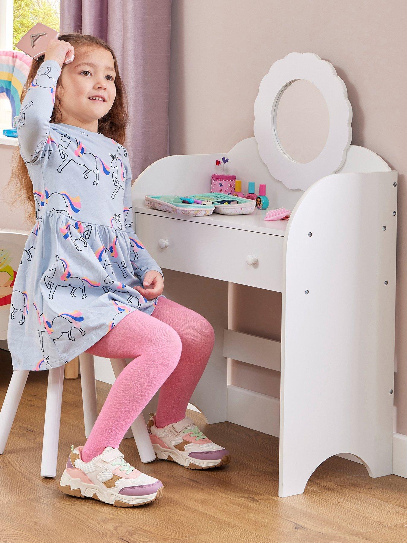 undefined White Dressing Table And Stool