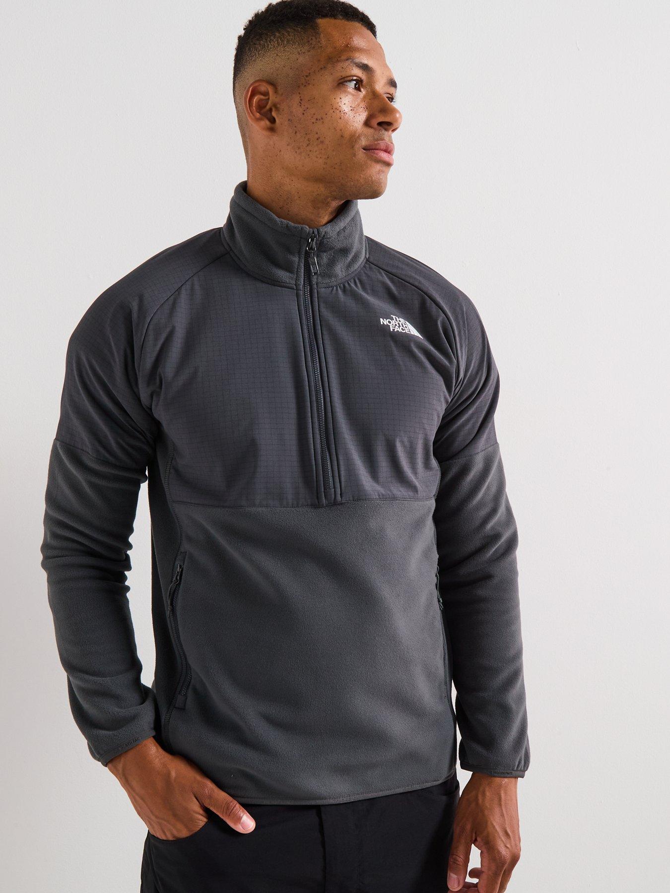Image 5 of 6 of The North Face Mens Glacier Heavyweight 1/2 Zip Top - Grey