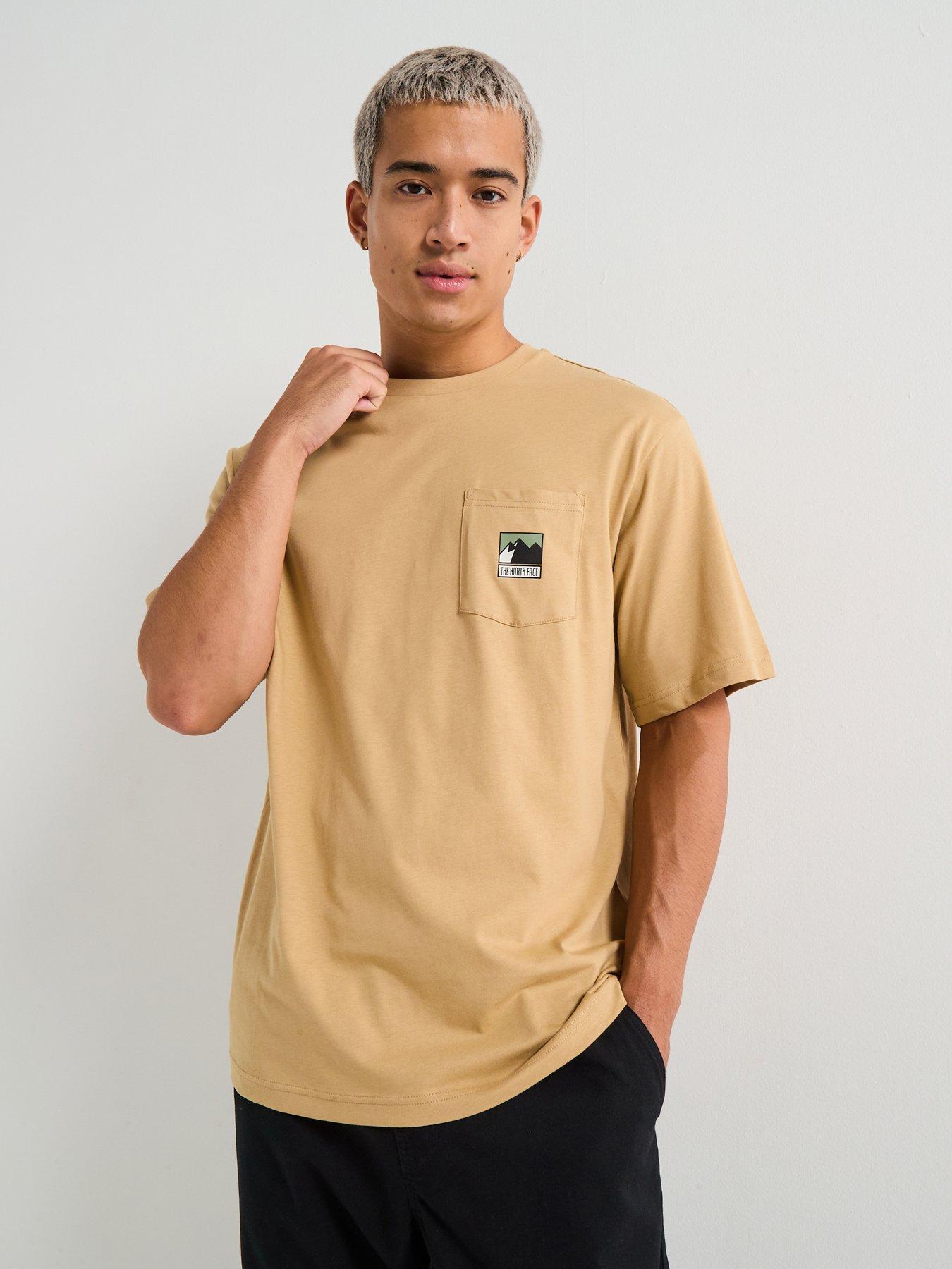 The North Face Mens Mountain Logo Relaxed Pocket Tee - Beige