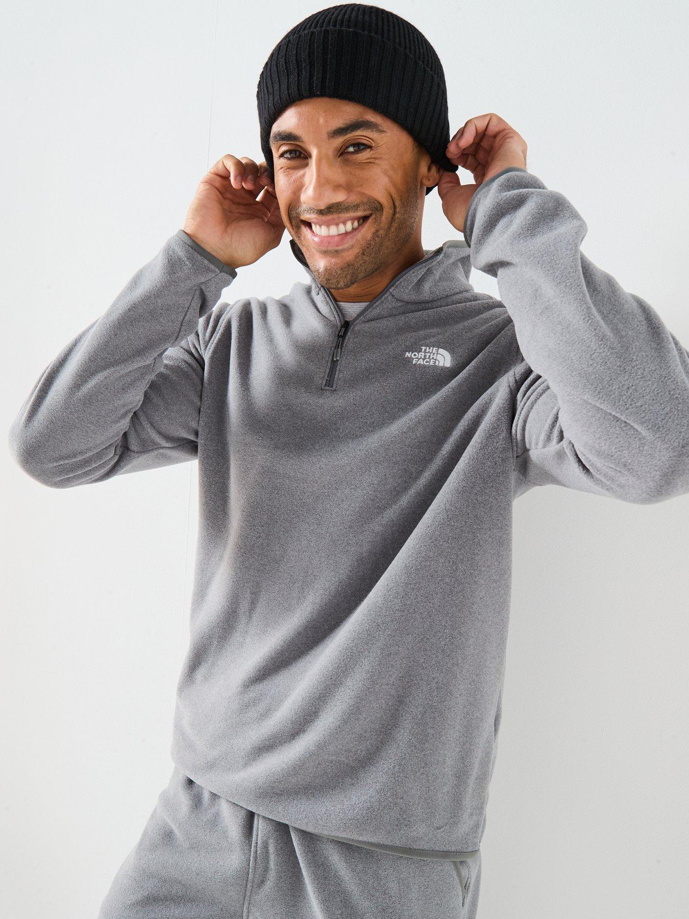 The North Face Men's Glacier Fleece 1/4 Zip Jacket - Grey