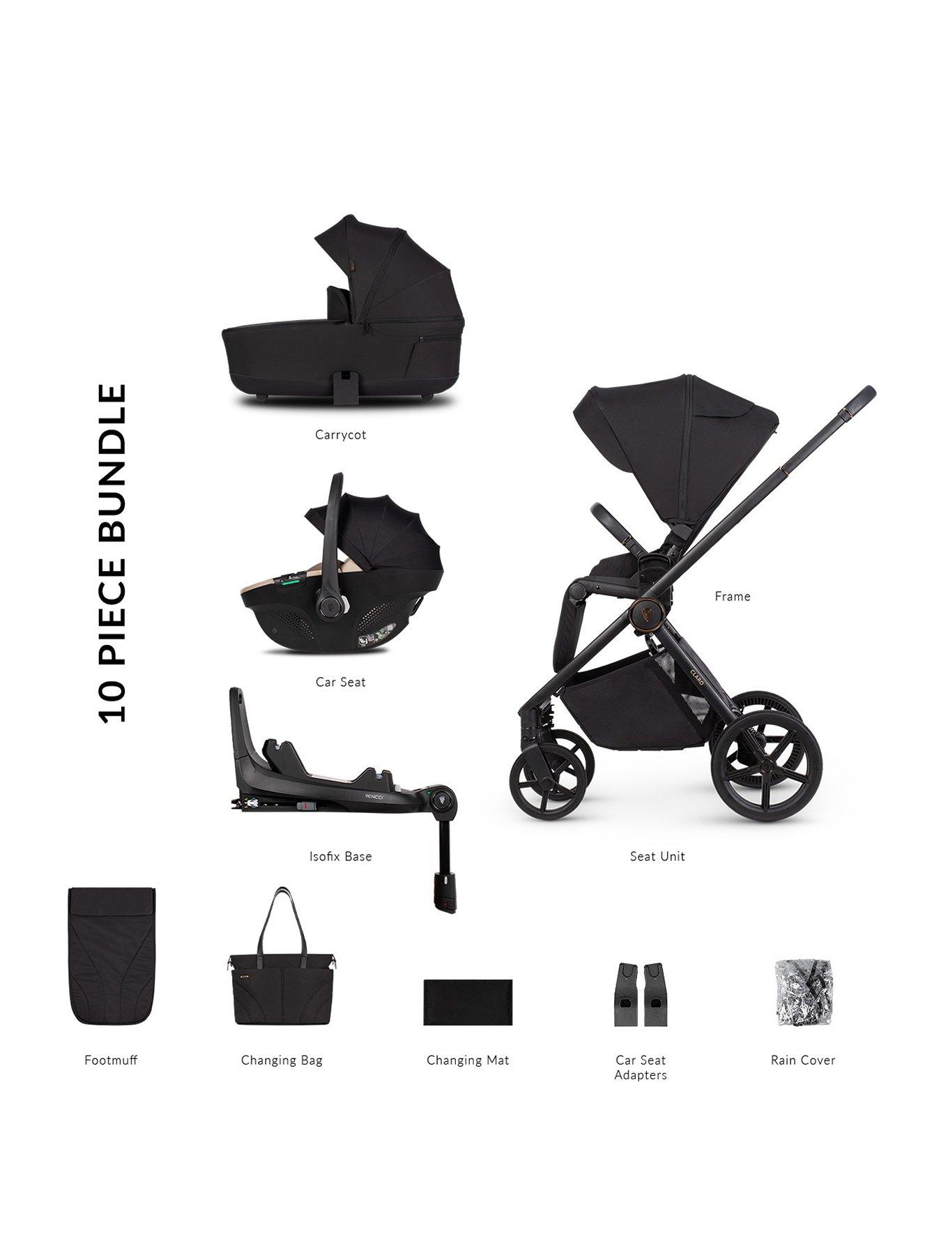 Image of Venicci Claro 3in1 Bundle plus Tiago Beige Car Seat and 360 Base