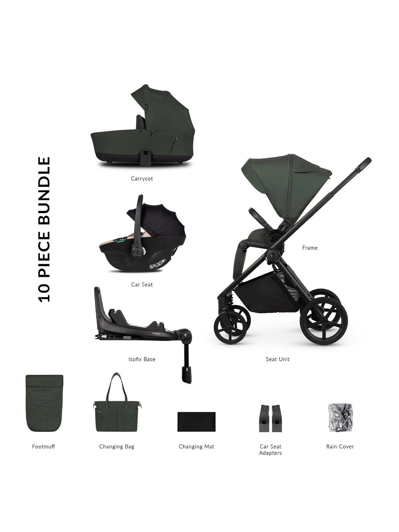 Image of Venicci Claro 3in1 Bundle plus Tiago Beige Car Seat and 360 Base