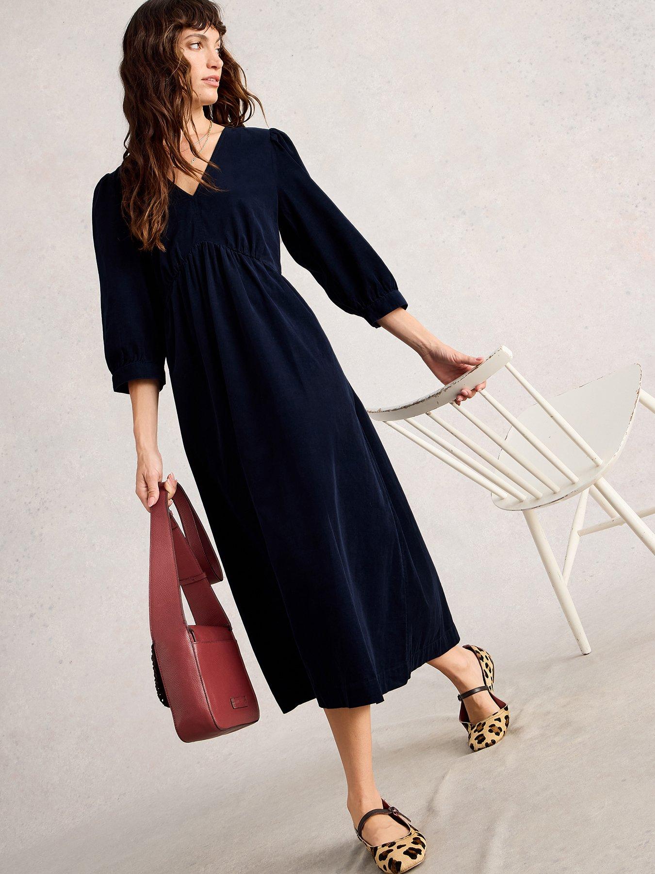 White Stuff Lucy Cord Dress - Navy