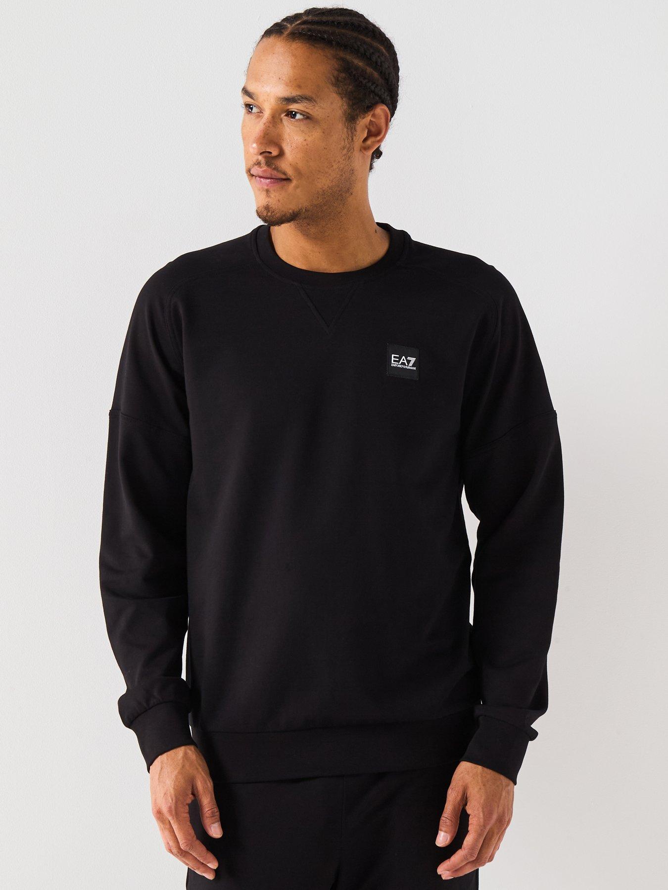 EA7 Emporio Armani Train Visibility Small Logo Crew Sweatshirt - Black