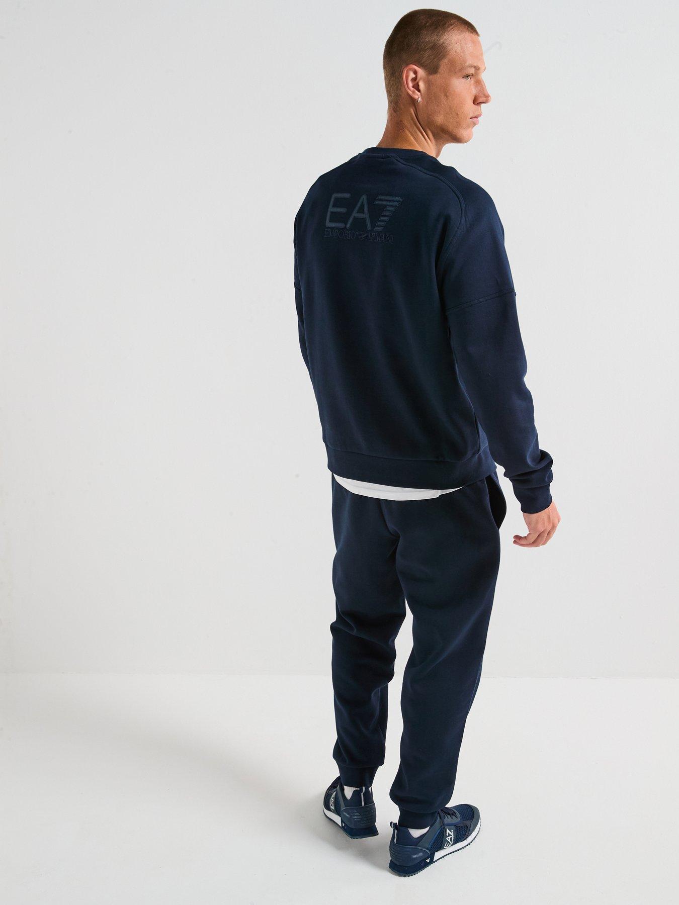 EA7 Emporio Armani Train Visibility Small Logo Crew Tracksuit - Navy