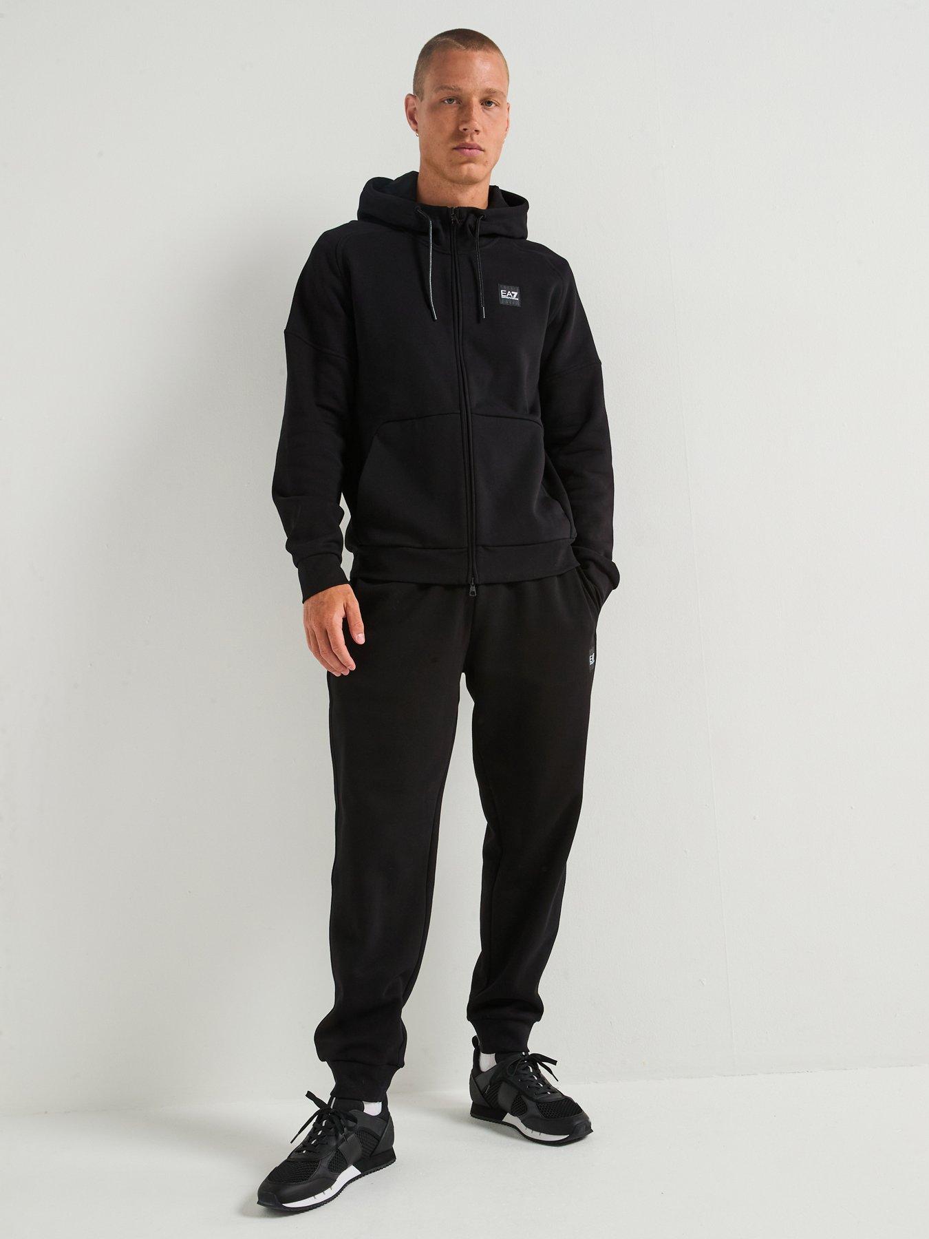 EA7 Emporio Armani Train Visibility Small Logo Zip Hoodie Tracksuit - Black