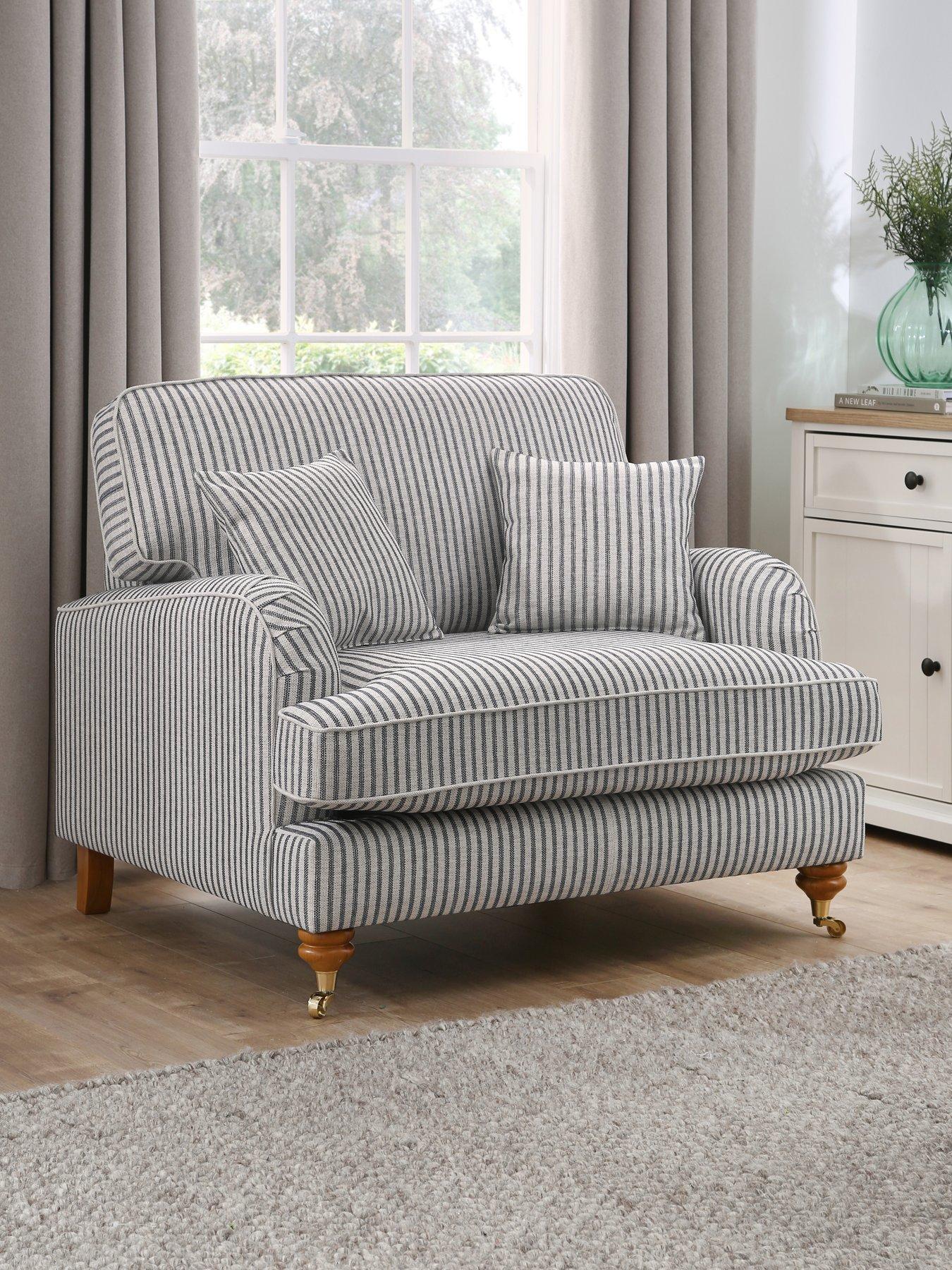 The Very Collection Bay Stripe Snuggle Chair - Made to Order in the UK