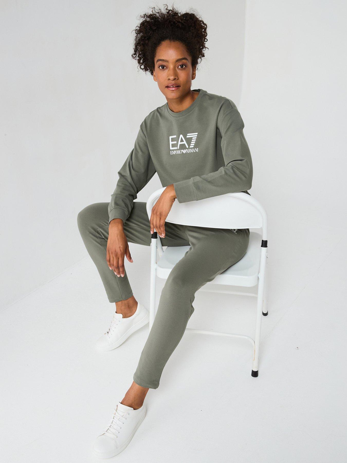 EA7 Emporio Armani Crew Neck Sweater Tracksuit - Green
