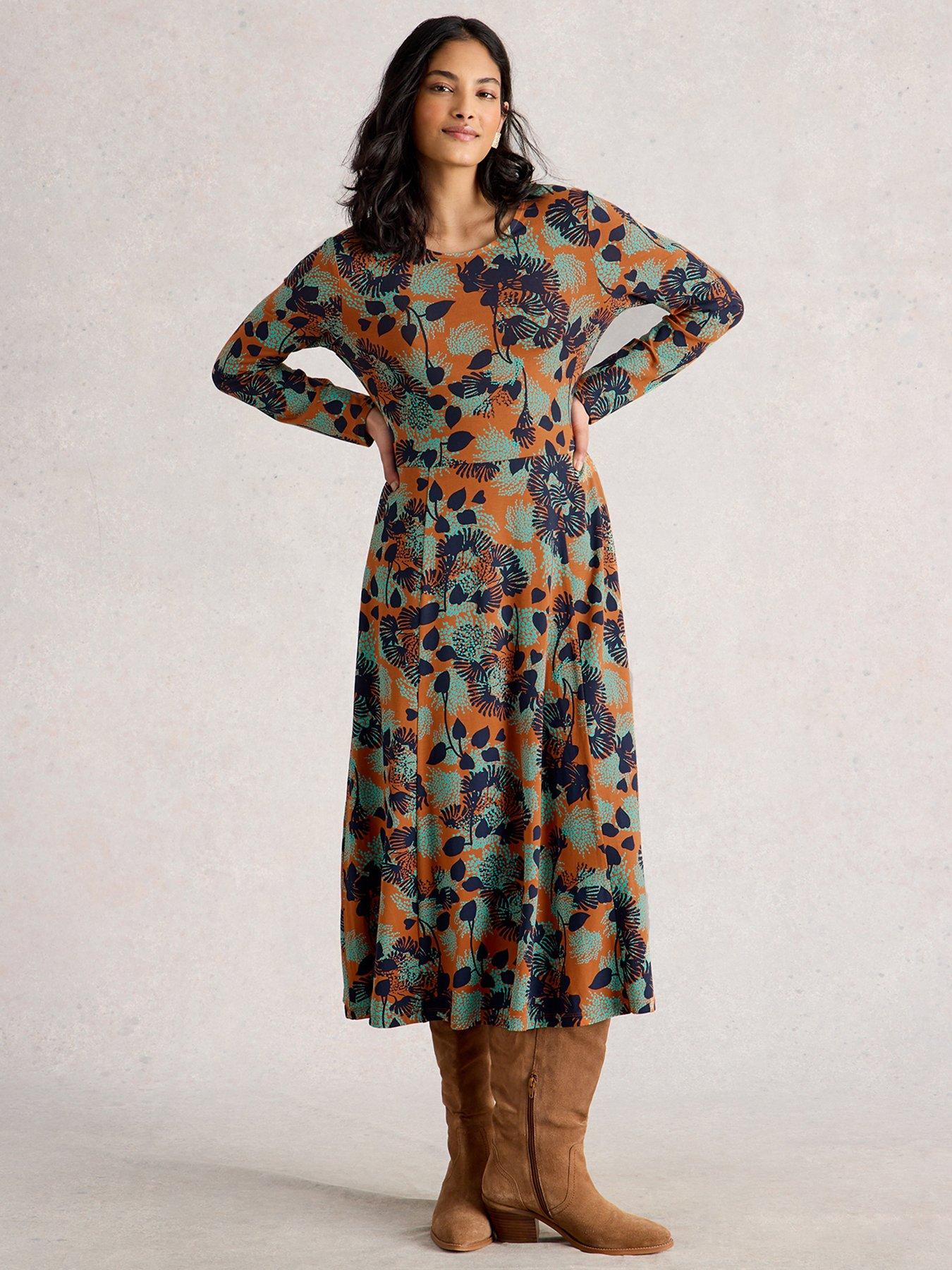 White Stuff Madeline Jersey Dress - Orange