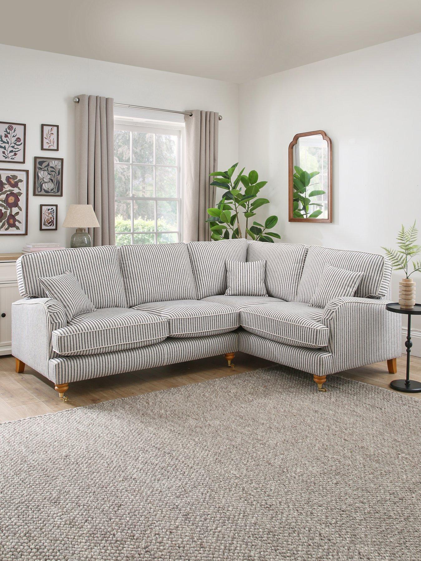 undefined Bay Stripe Rh Double Arm Corner Group