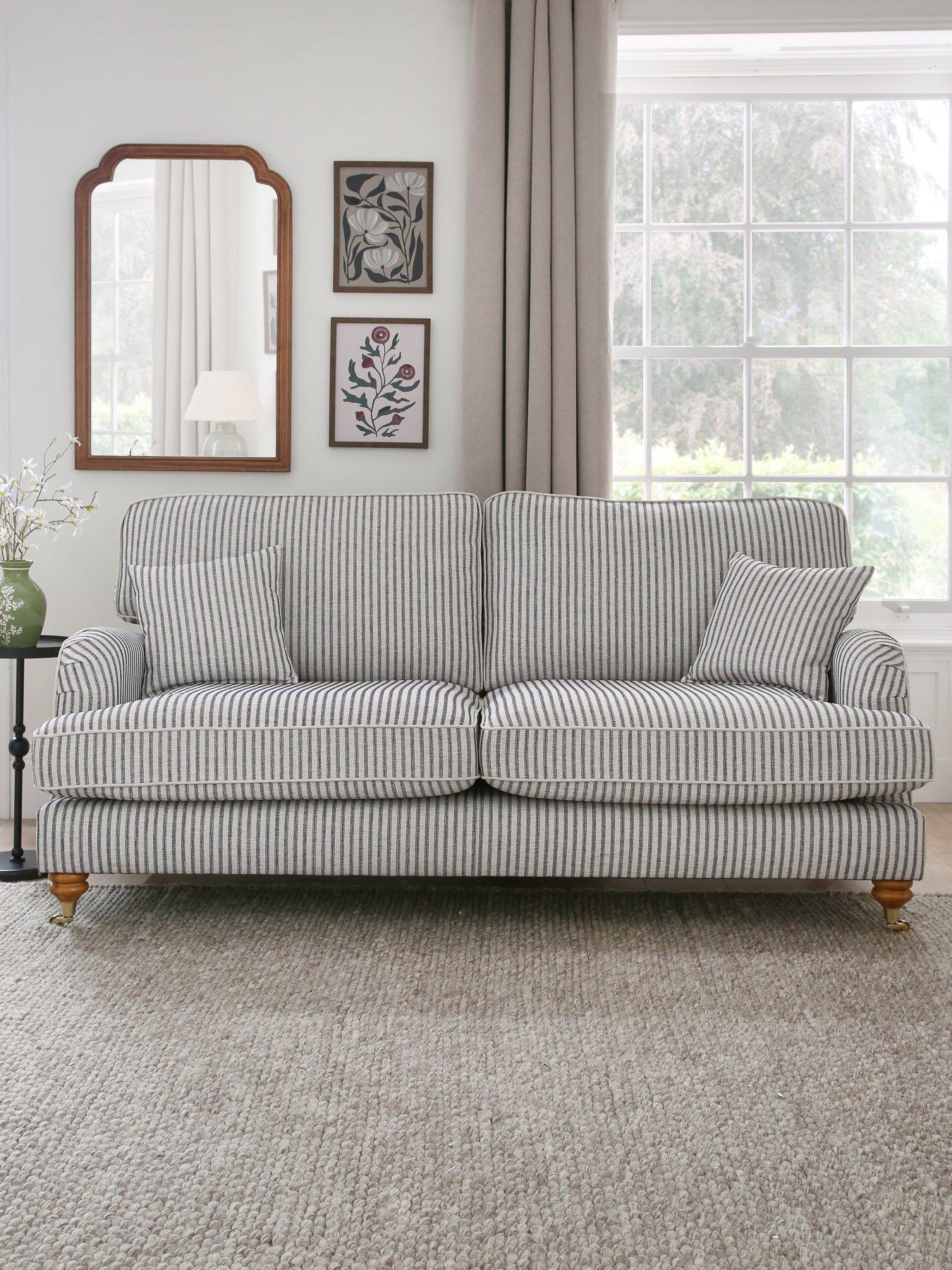 Very Home Bay Stripe 3 Seater Fabric Sofa - Made to Order in the UK