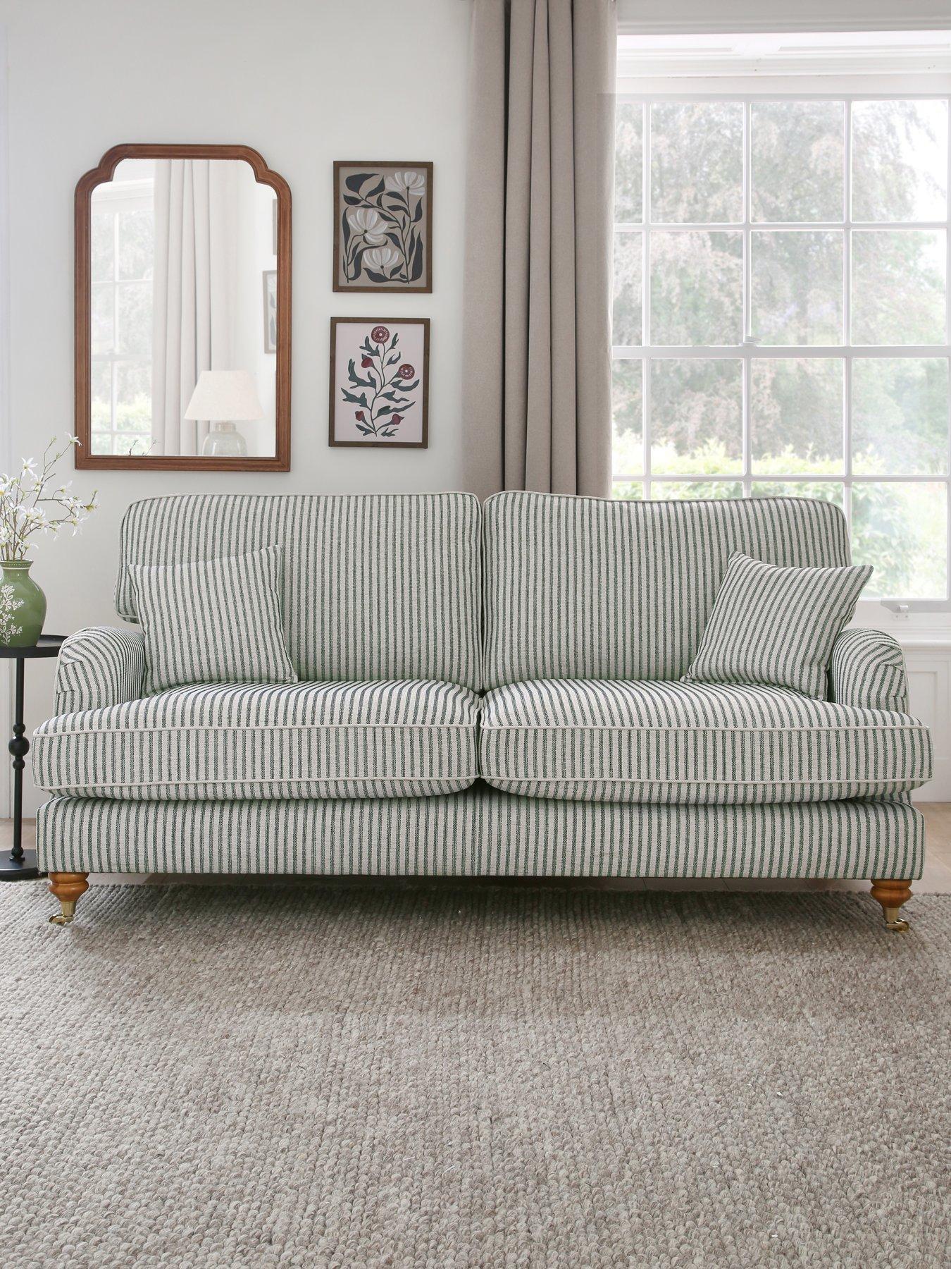 The Very Collection Bay Stripe 3 Seater Fabric Sofa - Made to Order in the UK