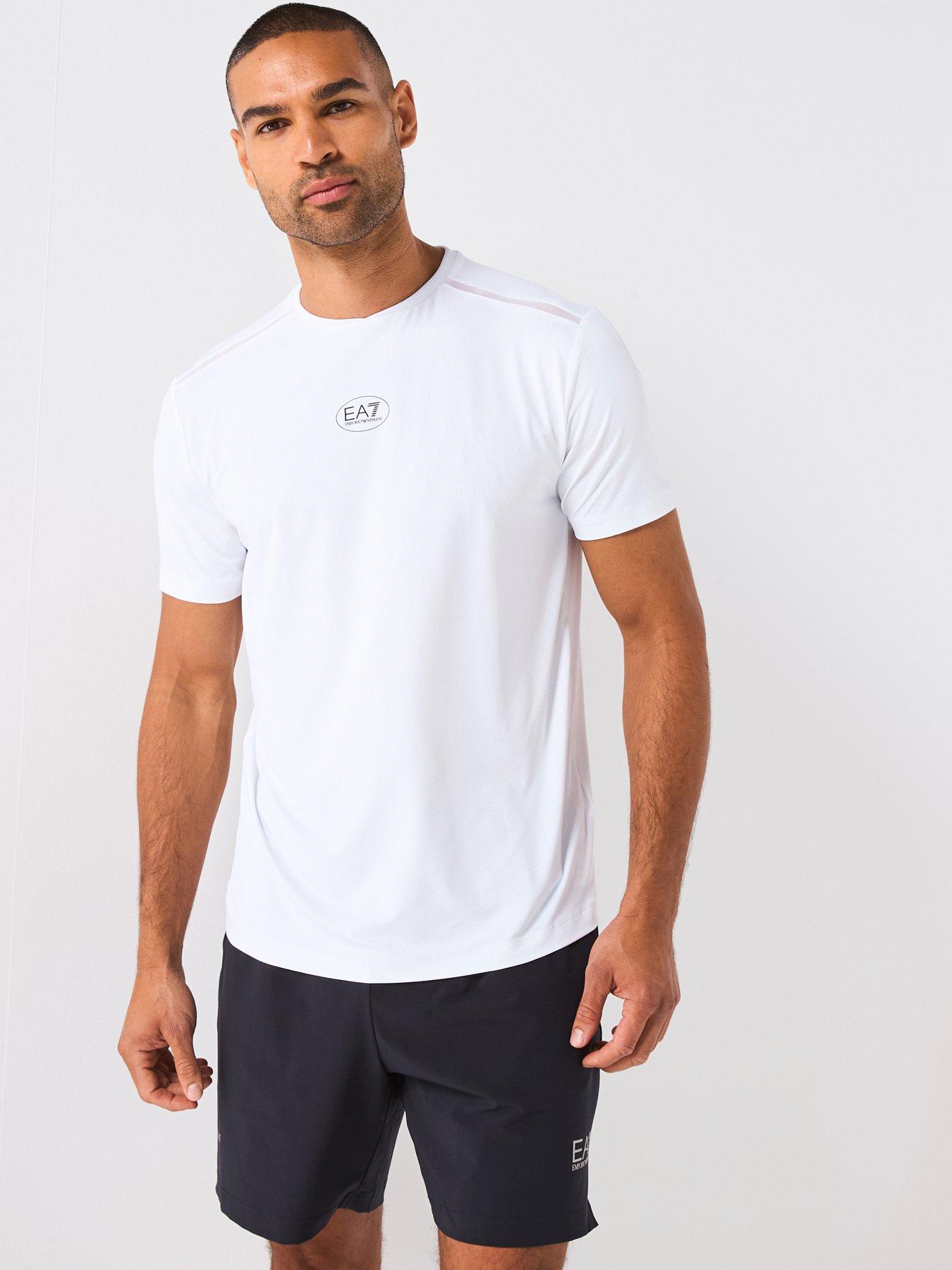 EA7 Emporio Armani Tennis Pro Small Central Logo T-Shirt - White